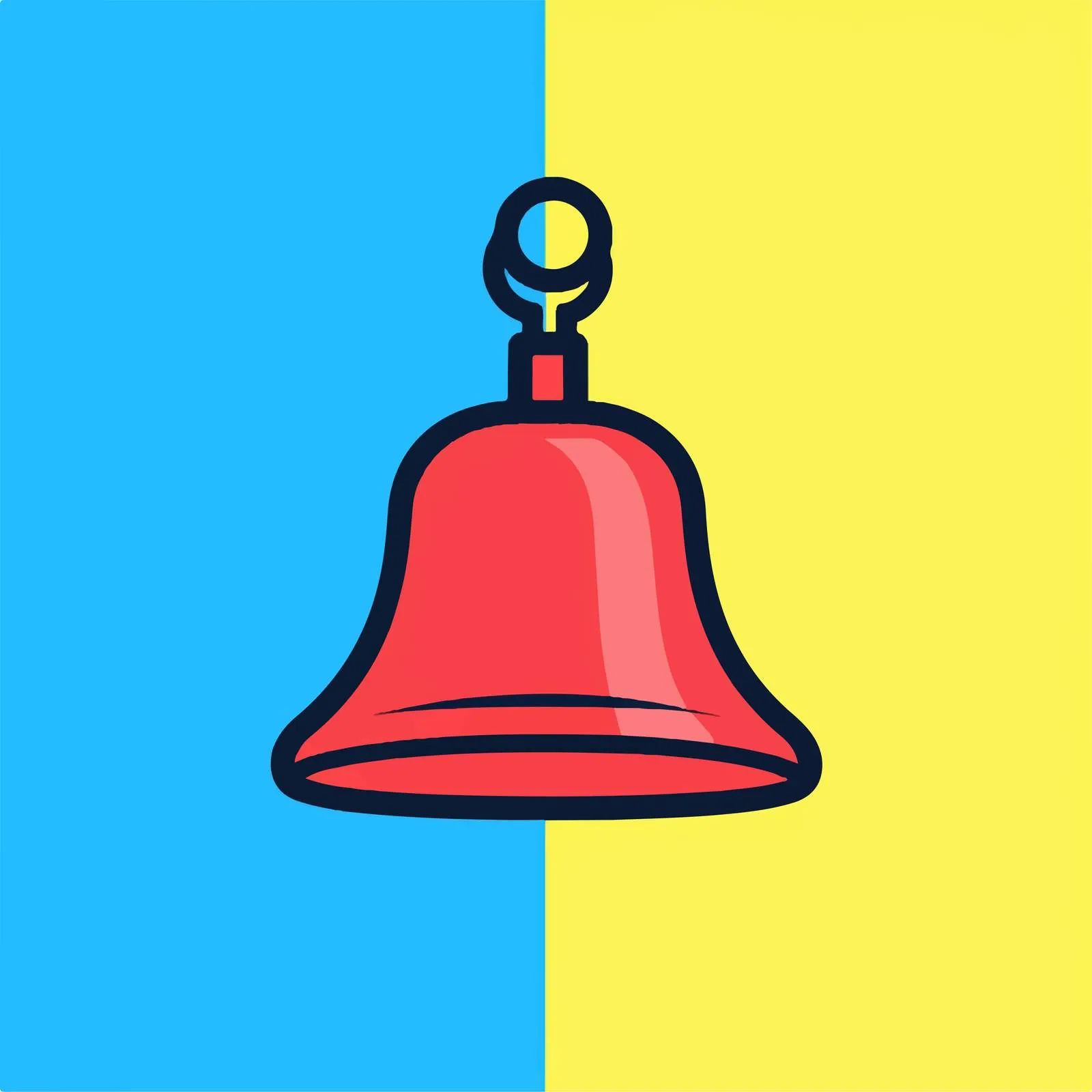 Bell Icon Isolated Vector Sign on Colorful Background — free download from Dotvec