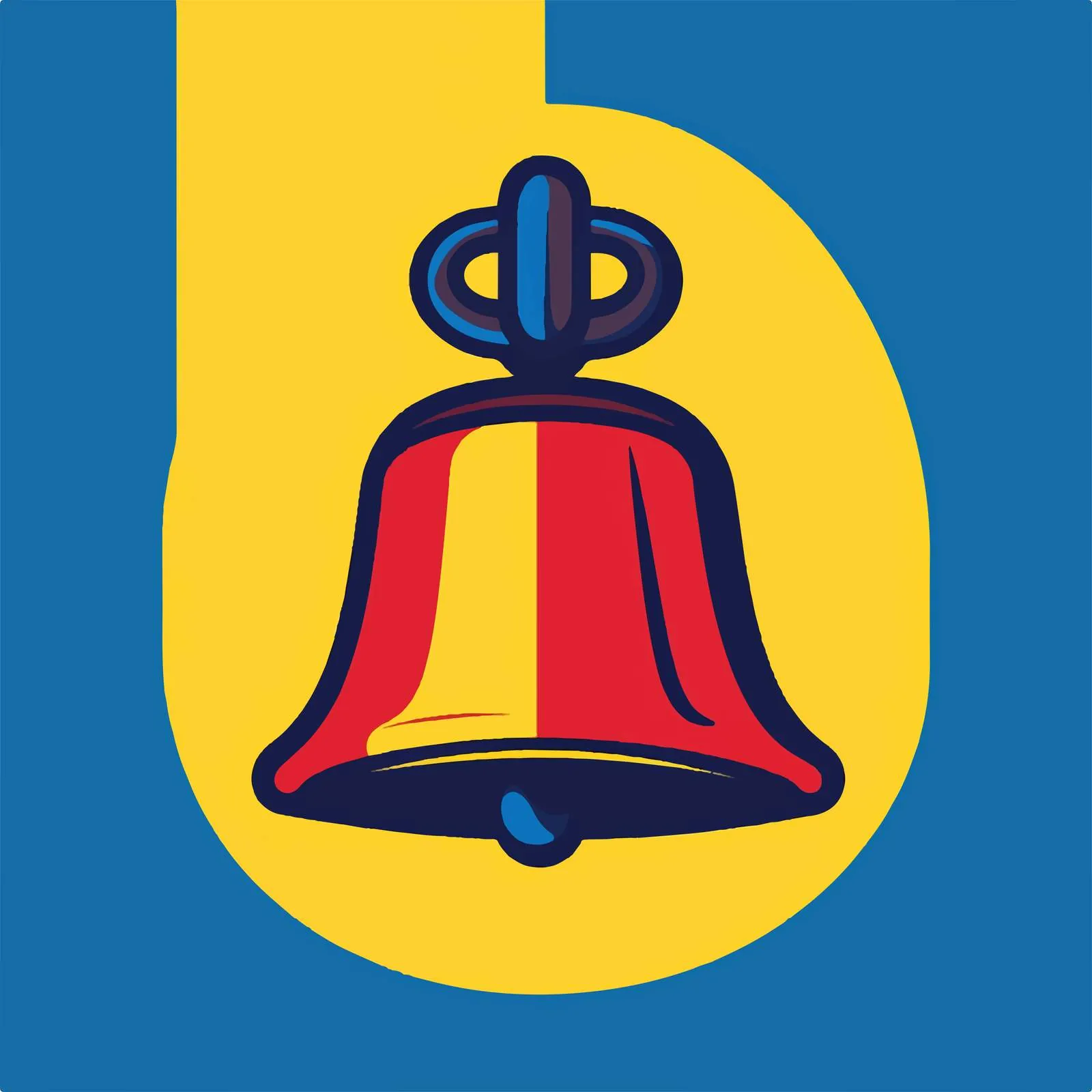 Isolated Bell Icon Vector Sign on Colorful Background — free download from Dotvec