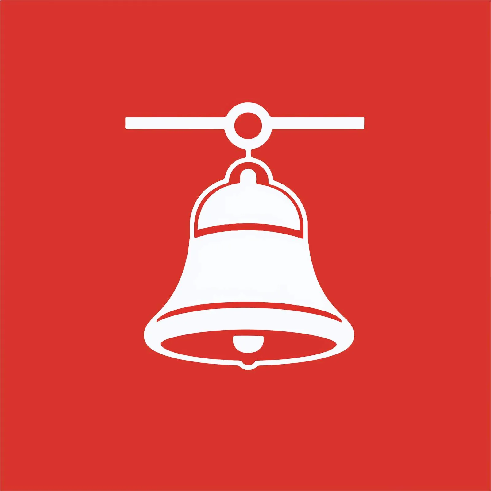 Bell Icon Vector on Red Background – free symbolic icon image from Dotvec