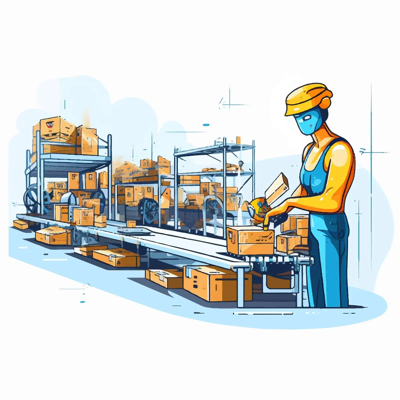 Robotic Arm Conveyor System for Cardboard – free material handling image from Dotvec