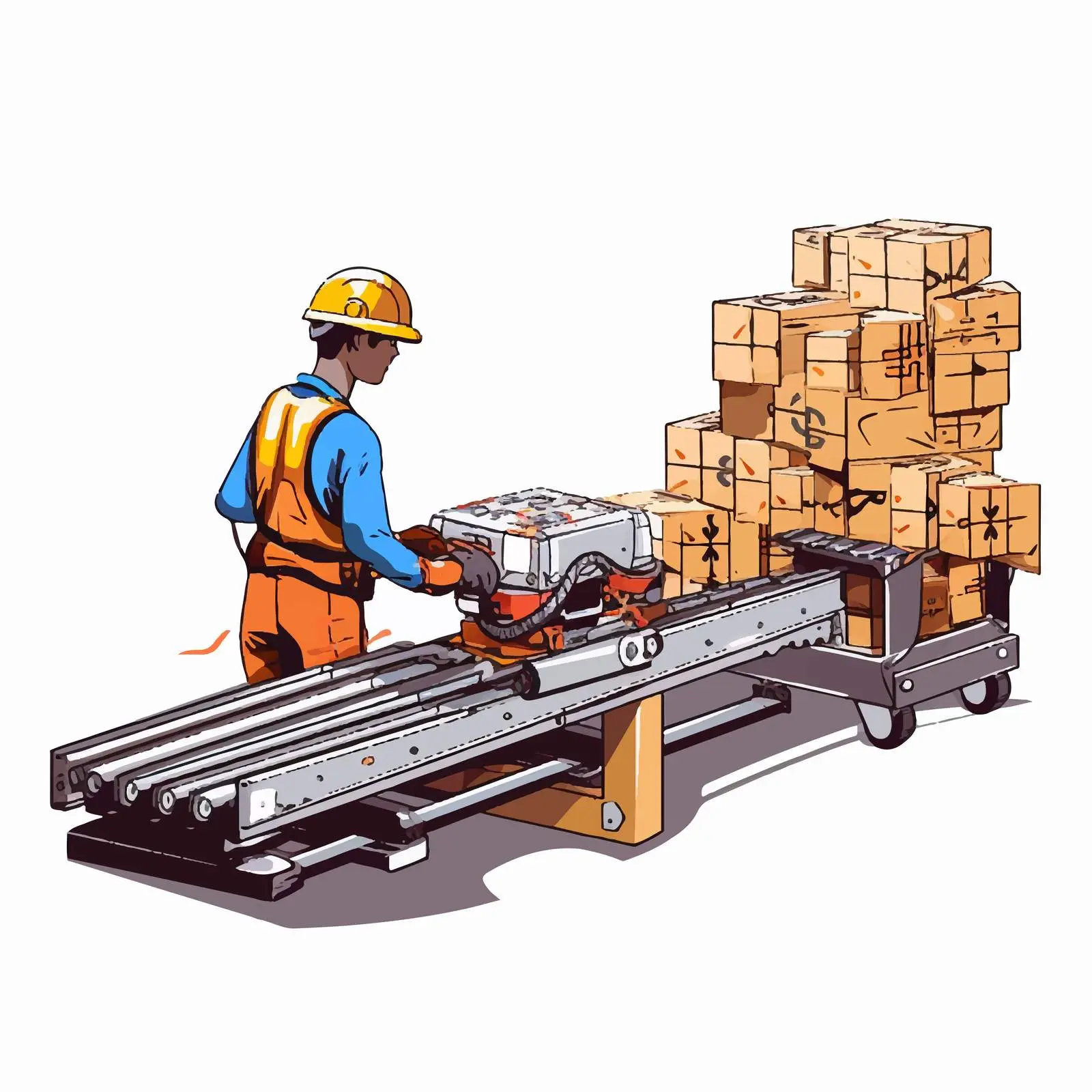 Robotic Arm Belt Conveyor for Cardboard Handling – free material handling image from Dotvec