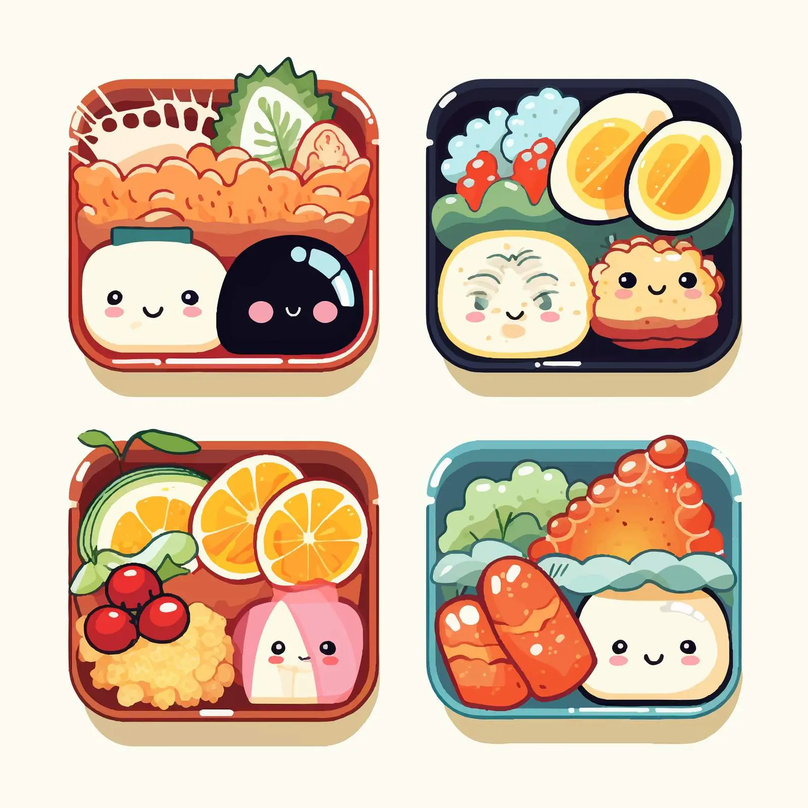 Japanese Bento Lunch Boxes with Asian Cuisine – free tasty meals image from Dotvec