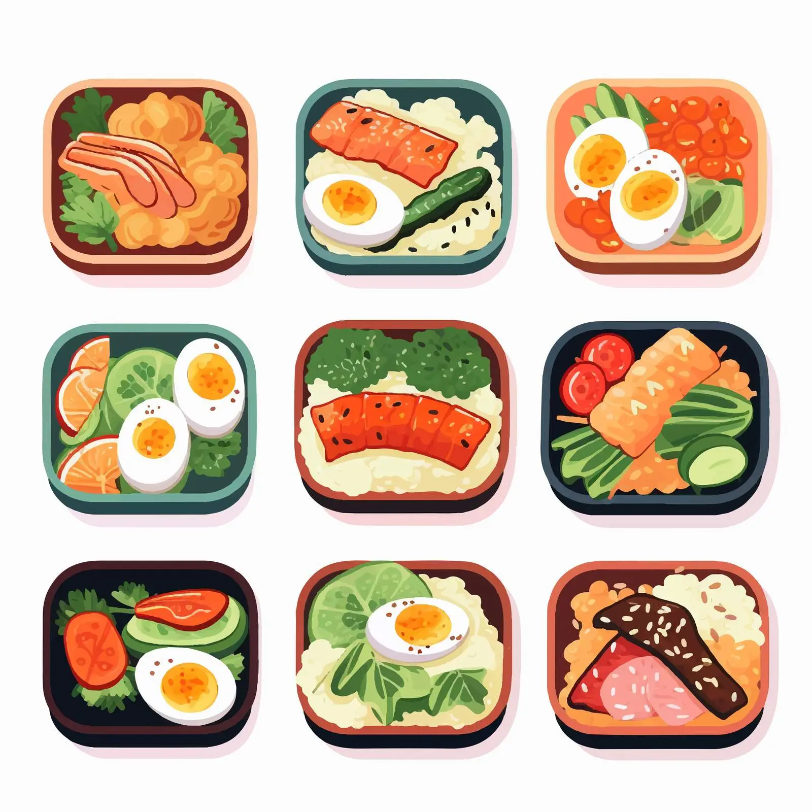 Japanese Bento Lunch Box Set with Asian Cuisine – free healthy lunch image from Dotvec