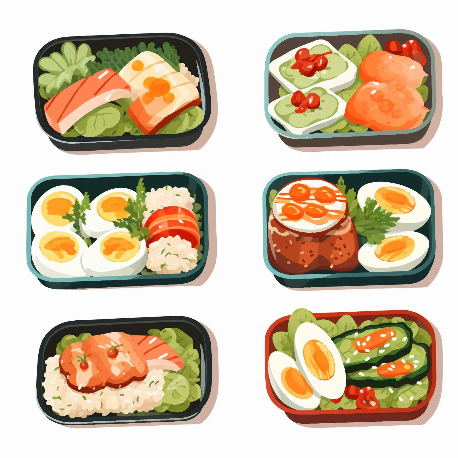 Japanese Bento Lunch Boxes Set with Asian Cuisine – free gourmet meal image from Dotvec
