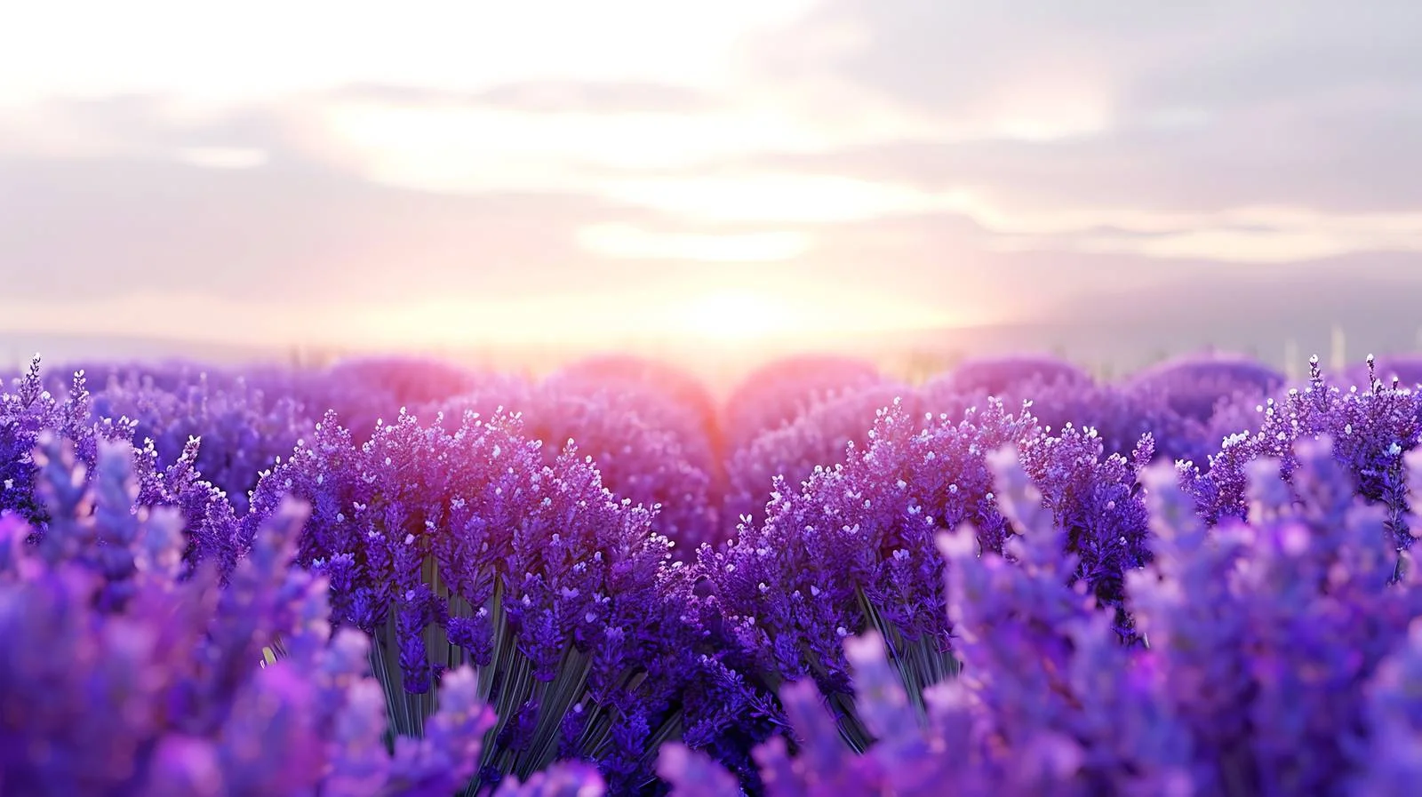 Vibrant Summer Sunset Above Lavender Field — free download from Dotvec