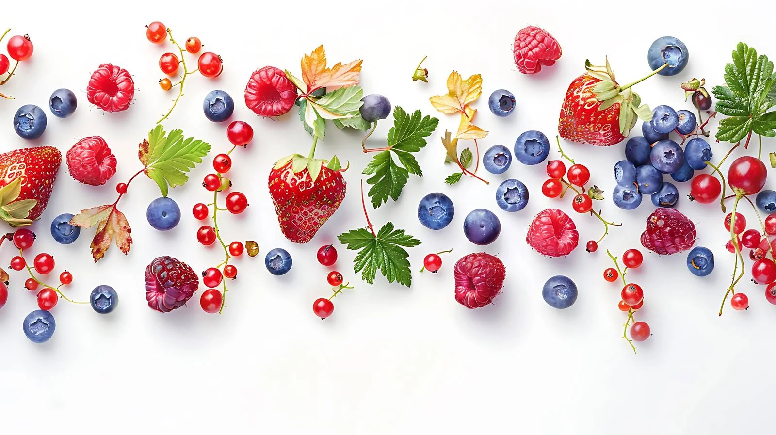 Exquisite Berries Border on White Background — free download from Dotvec