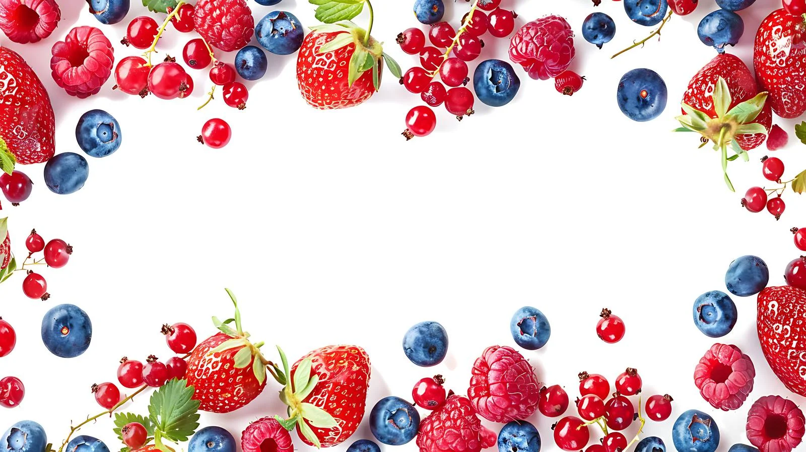 Strawberry Border on White Background — free download from Dotvec