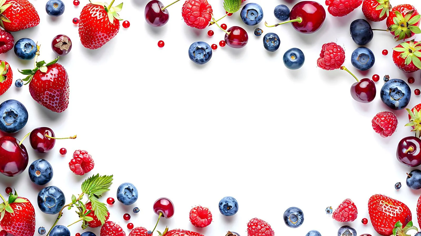 Elegant Border of Berries on White — free download from Dotvec