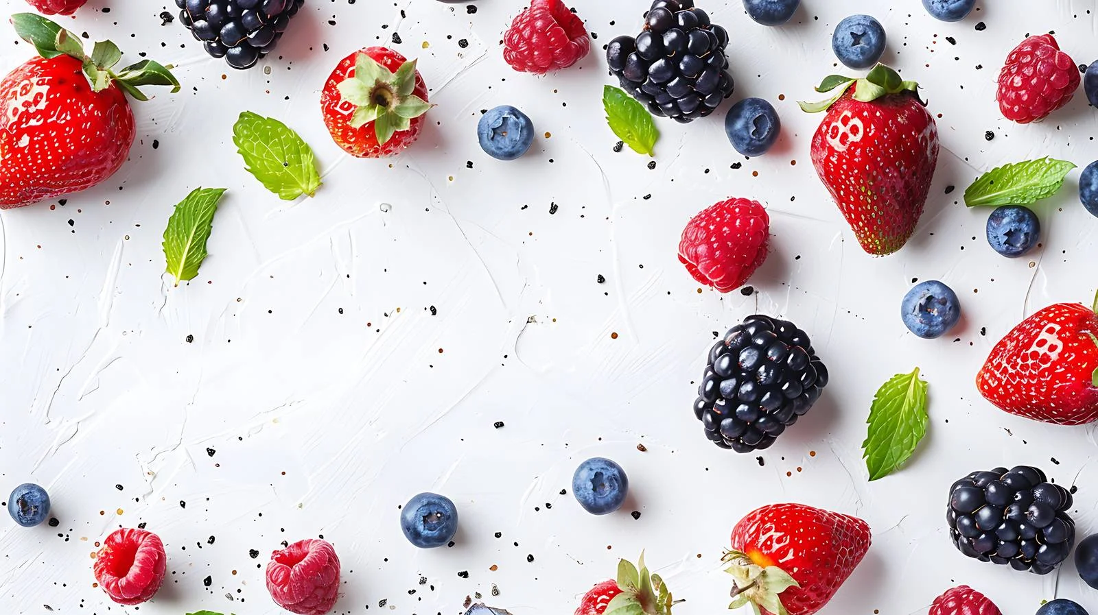 Assorted Colorful Berries with Fresh Mint — free download from Dotvec