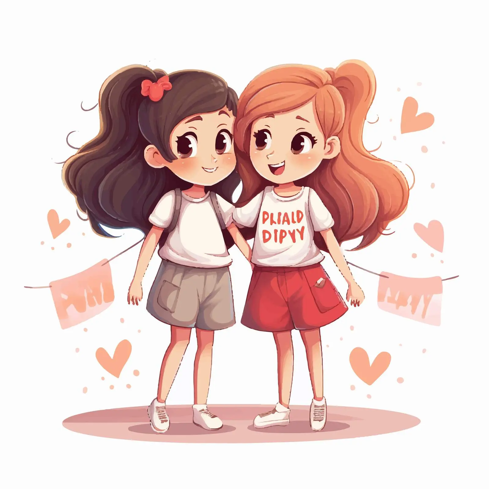 Best Friend Cartoon Characters Celebrating Friendship Day — free download from Dotvec