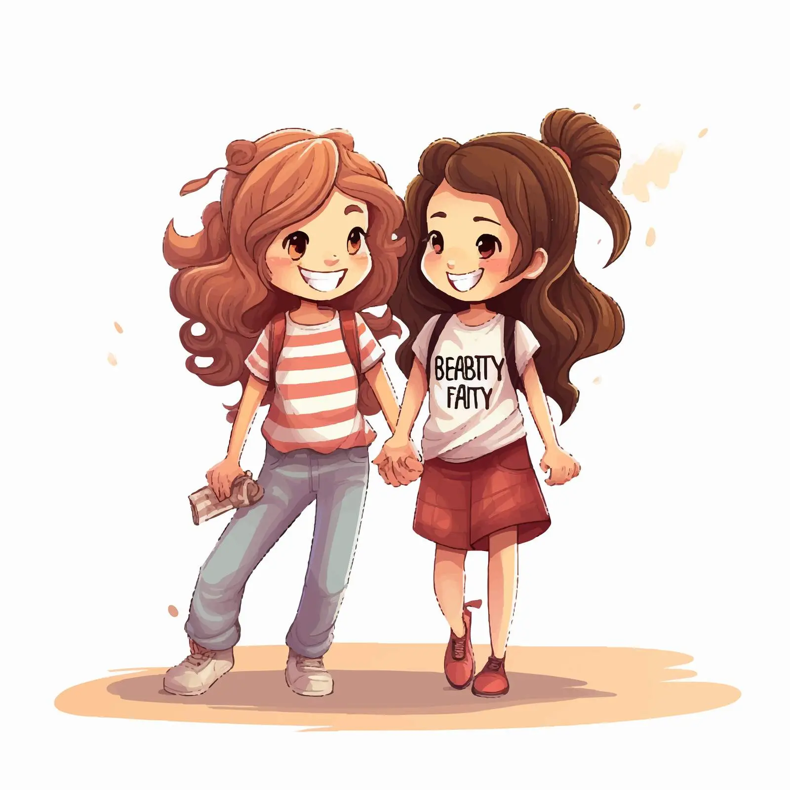 Happy Friendship Day Cartoon Girls Vector — free download from Dotvec