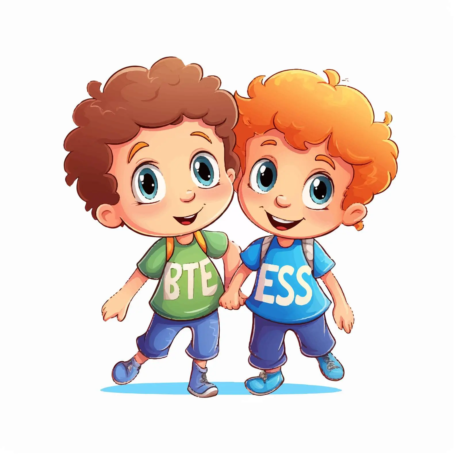 Besties Forever Typography Logo with Children Characters — free download from Dotvec