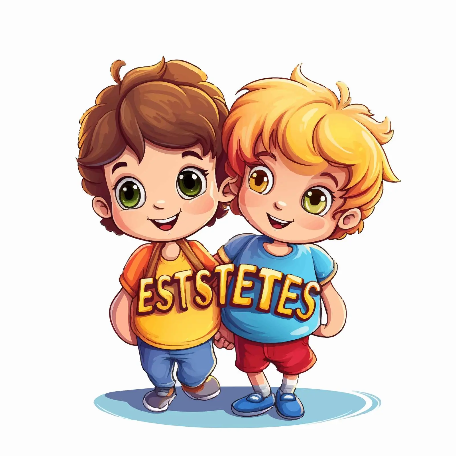 Besties Forever Typography Logo with Cartoon Children — free download from Dotvec