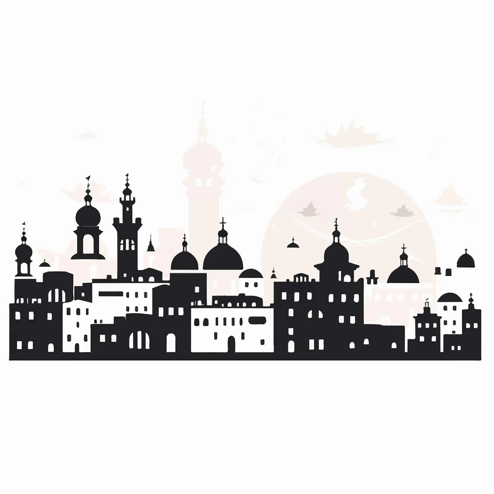 Byzantine Style Bethlehem Town Silhouettes — free download from Dotvec