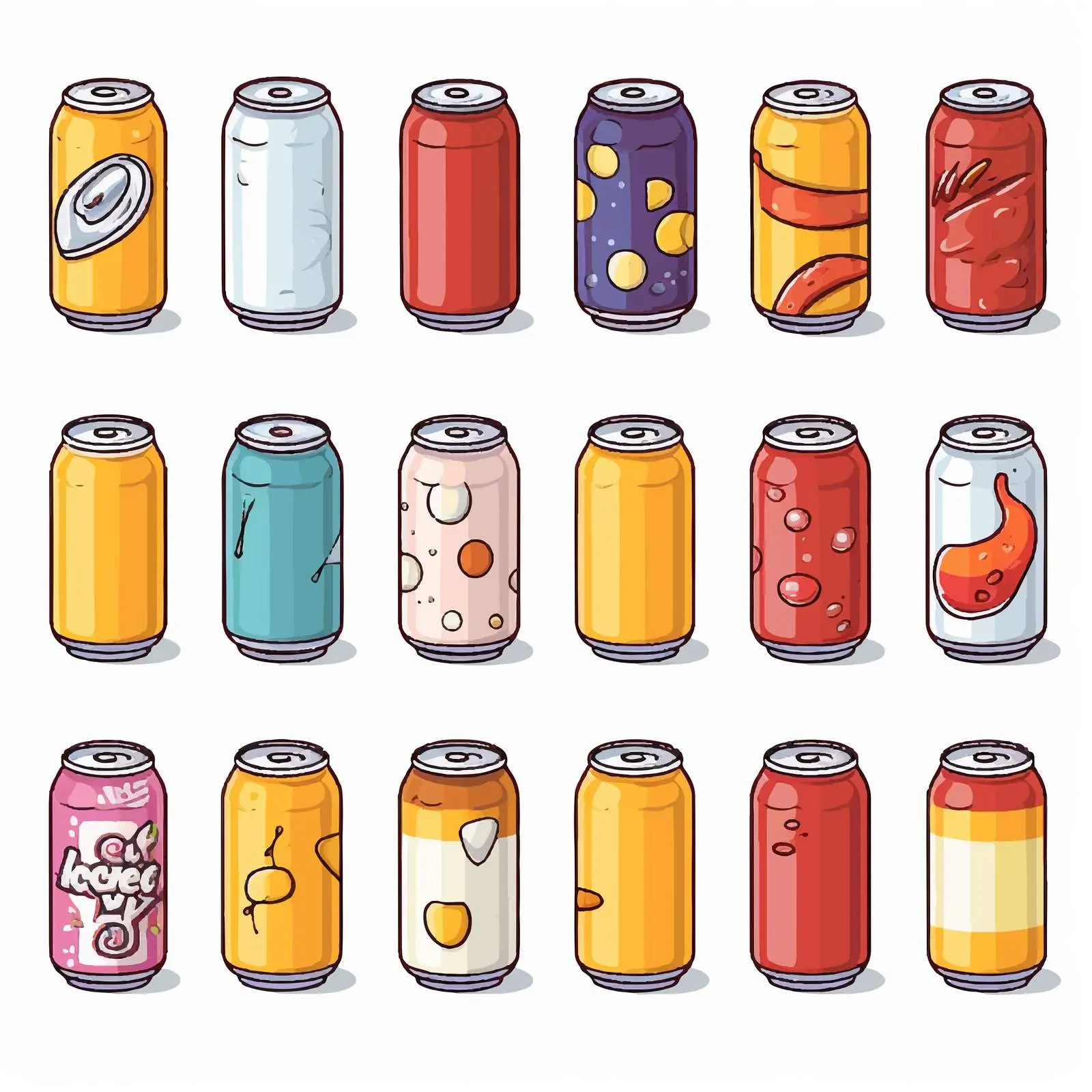 Line Art Beverage Cans on White Background — free download from Dotvec