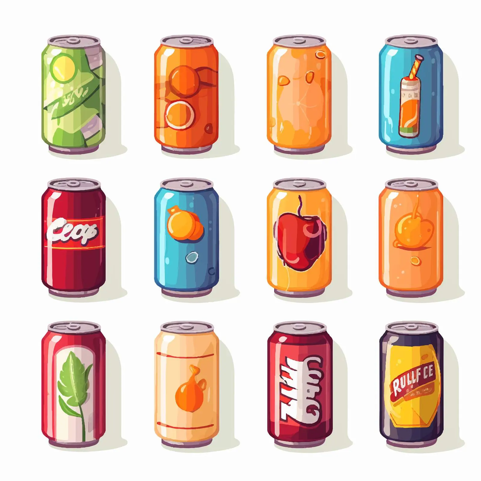 Vector Illustration of Beverage Cans on White Background — free download from Dotvec