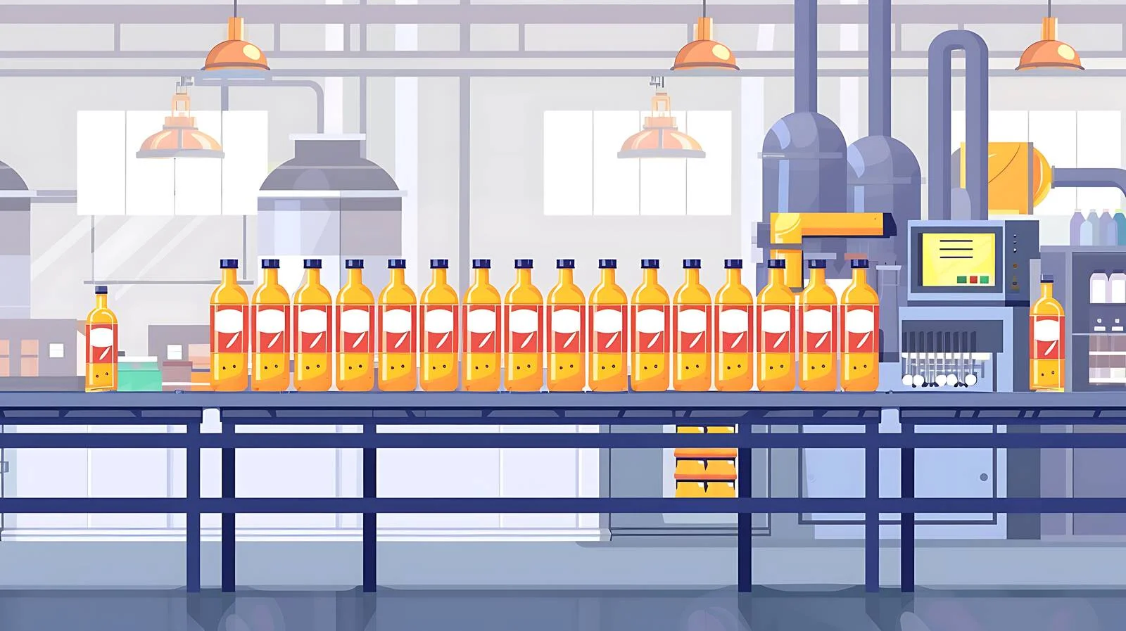 Efficient Beverage Factory Conveyor System — free download from Dotvec