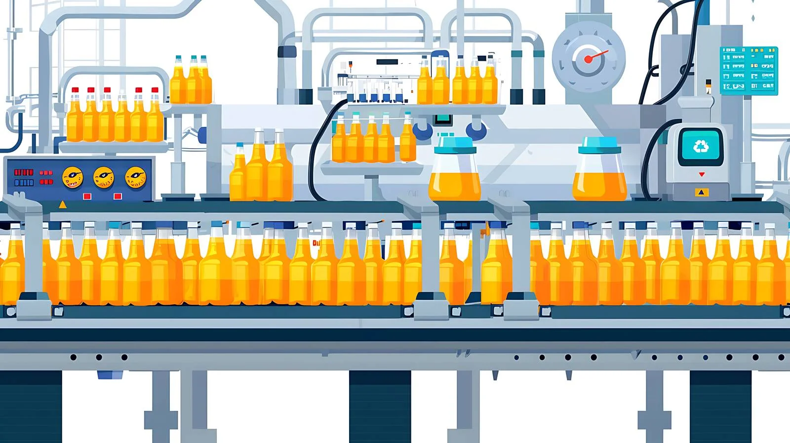 Beverage Factory Conveyor Bottles Interior — free download from Dotvec