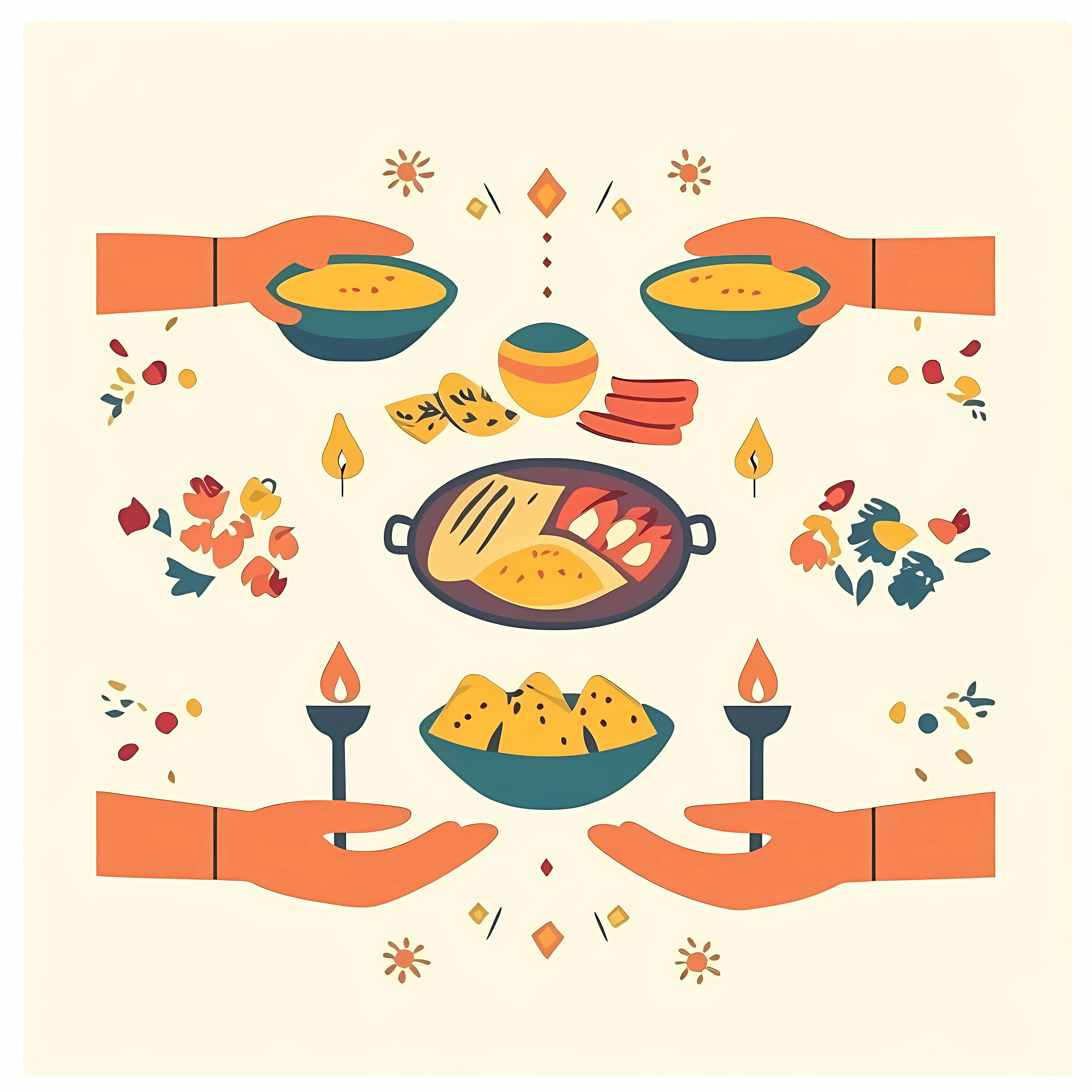 Bhai Dooj Celebration Food and Candle Vector — free download from Dotvec