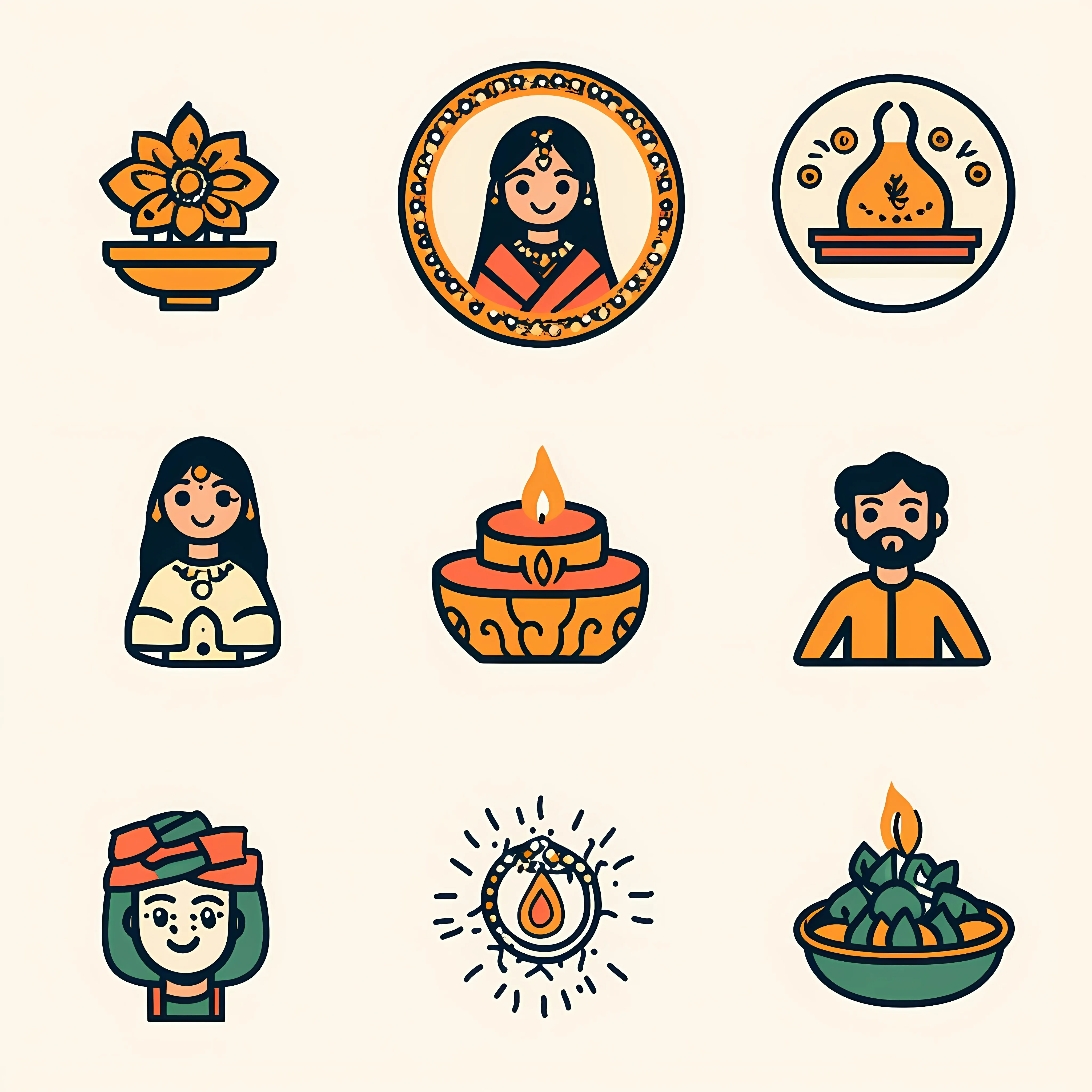 Bhai Dooj Icon Vector Design Collection – free symbolic icon image from Dotvec
