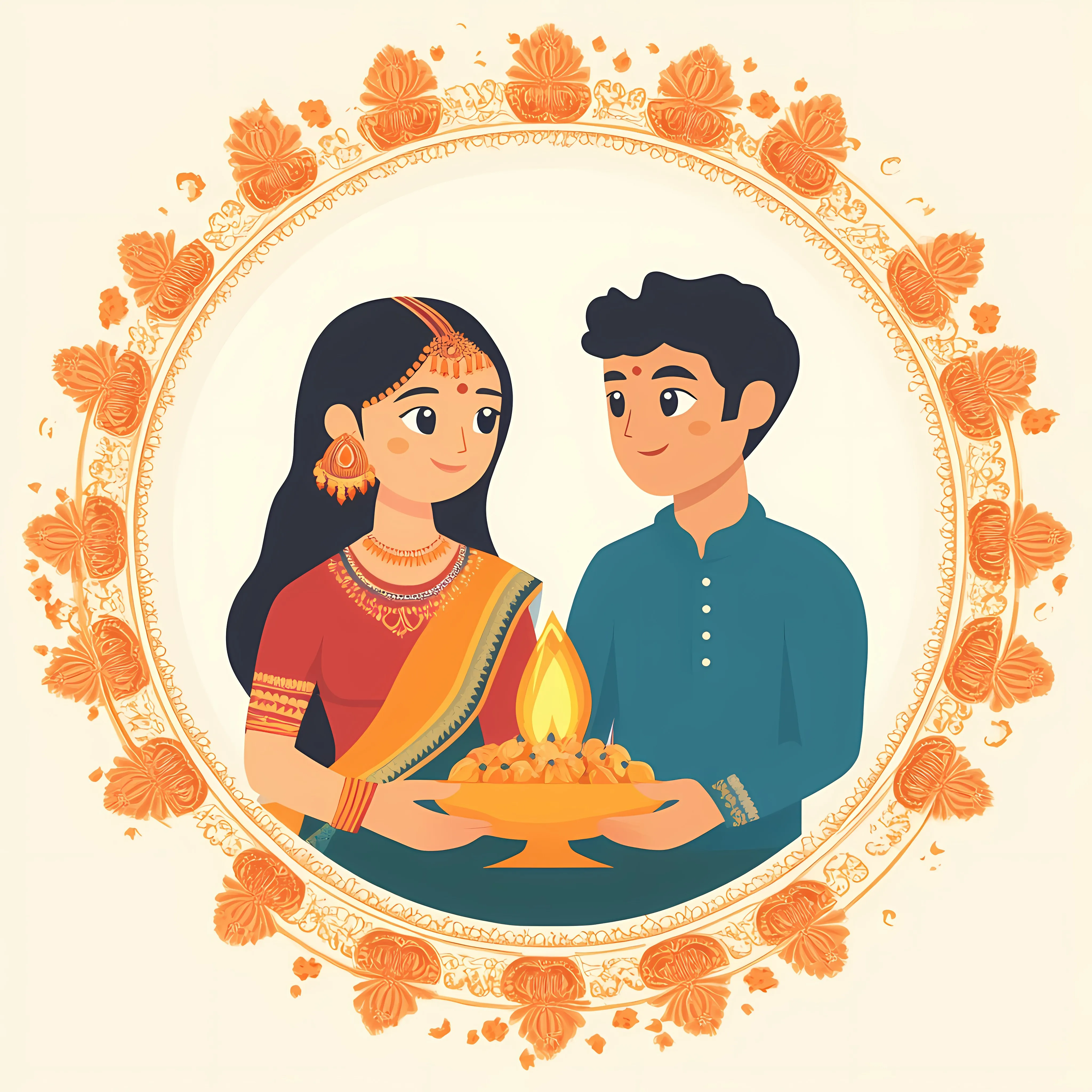 Bhai Dooj Icon Collection in Vector Style – free indian culture image from Dotvec