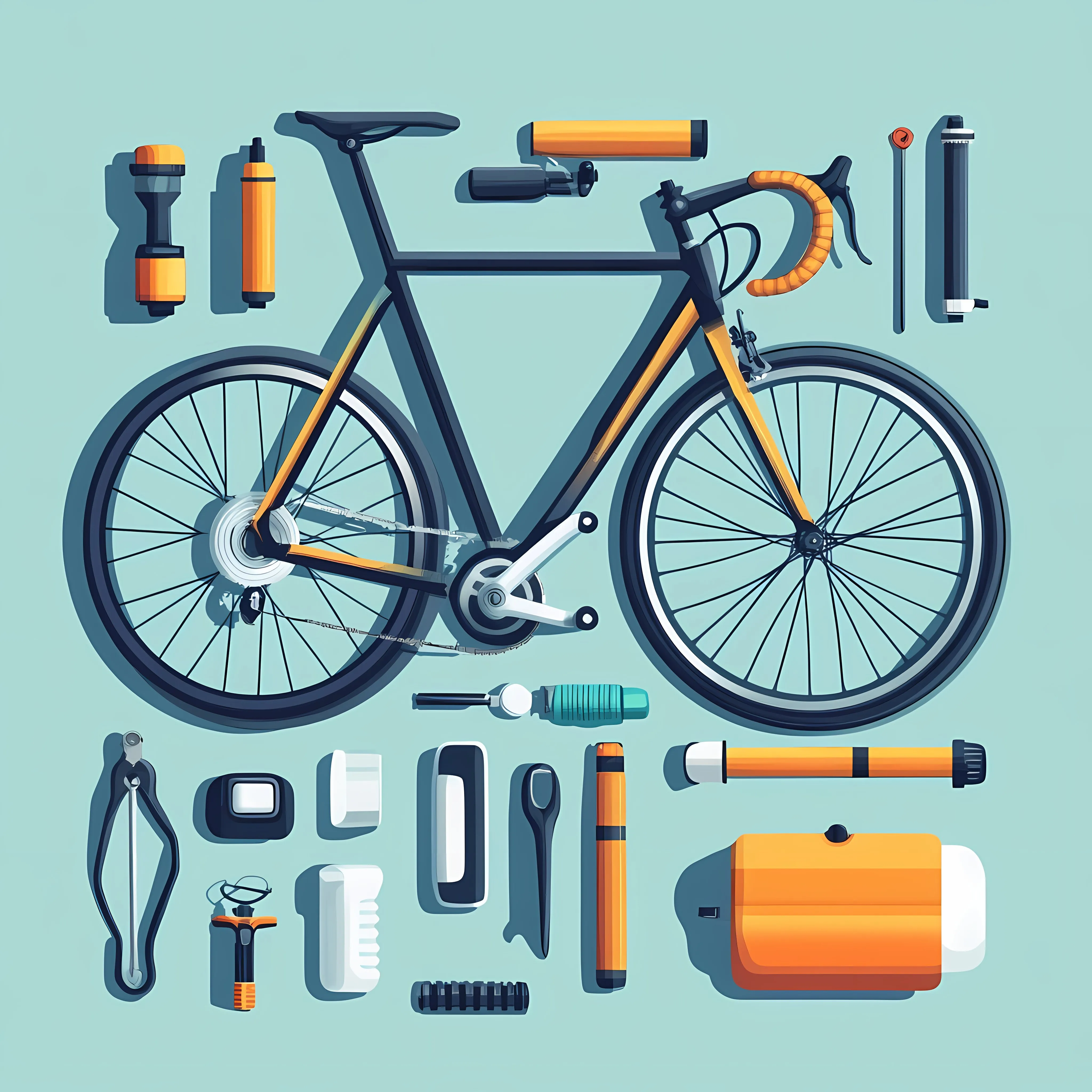 Bicycle Pump Flat Vector Illustration — free download from Dotvec