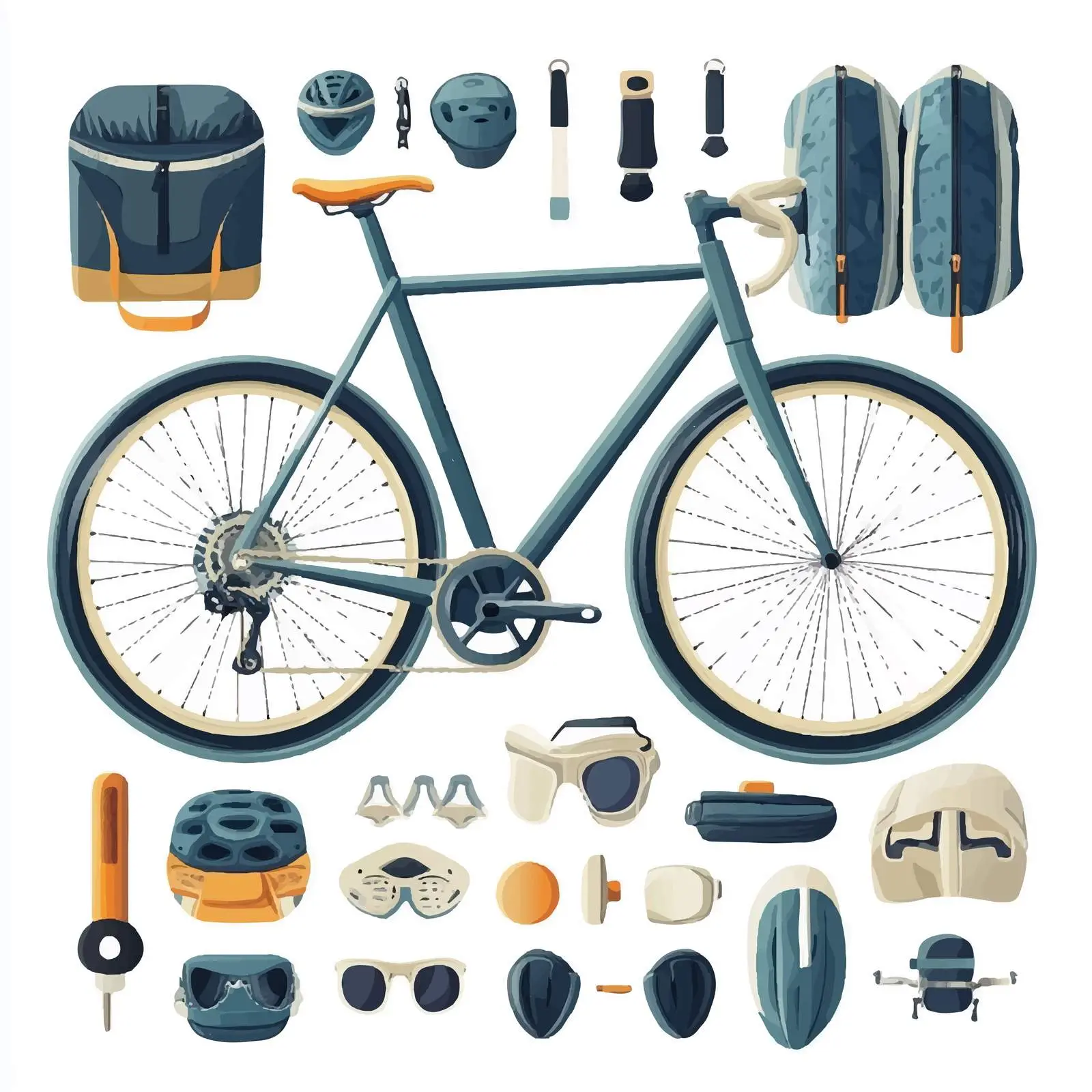 Bicycle Equipment Vector Design — free download from Dotvec