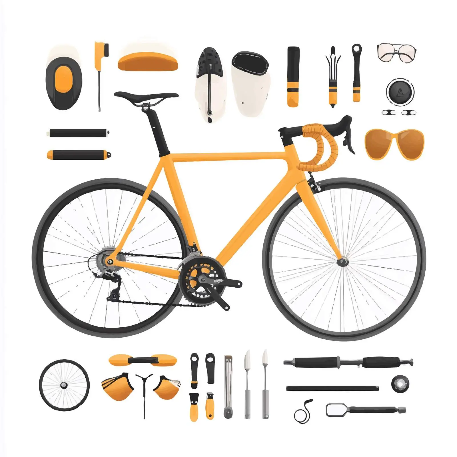 Bicycle Equipment Vector Illustration – free bars image from Dotvec