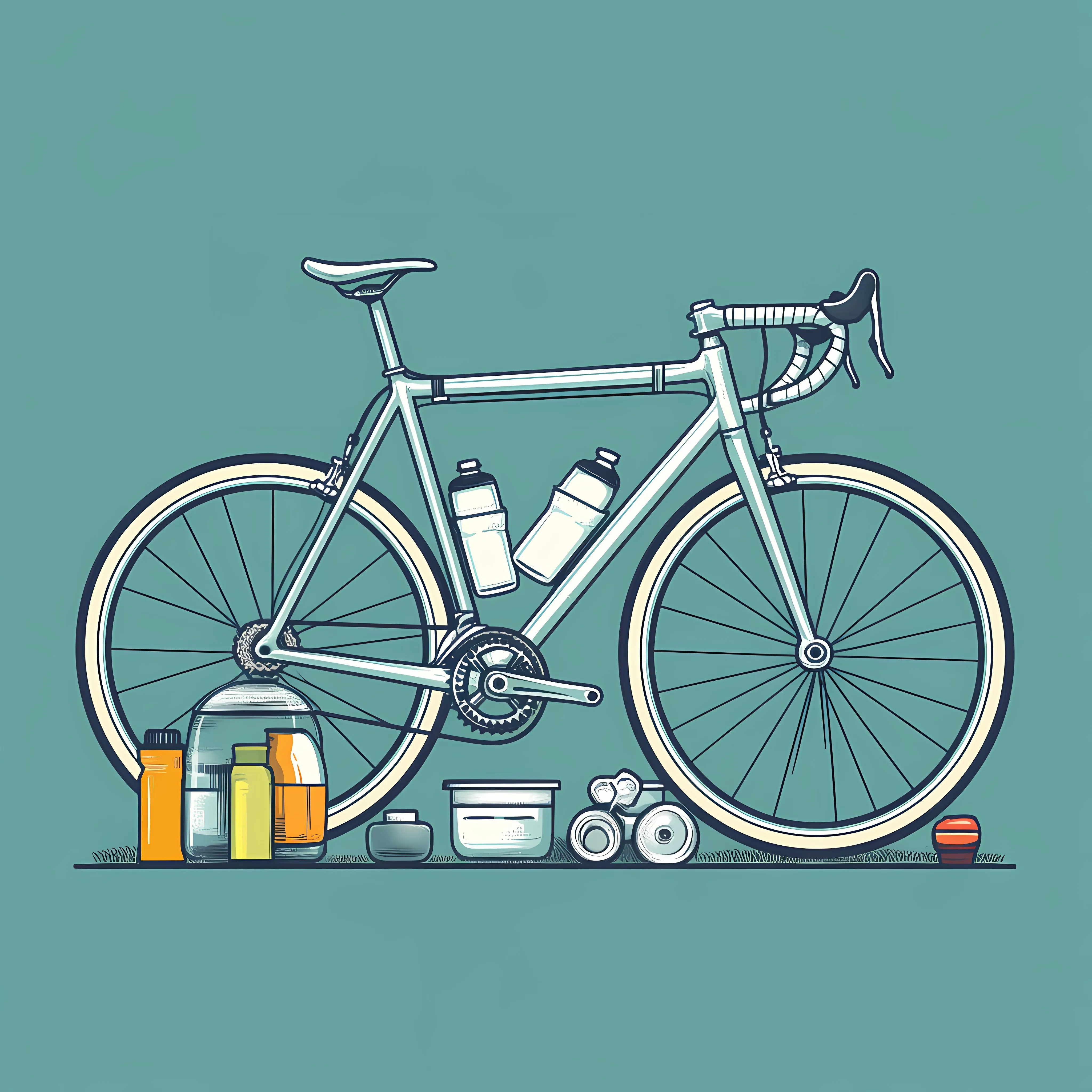 Flat Vector Bicycle Equipment Water Bottle Illustration — free download from Dotvec