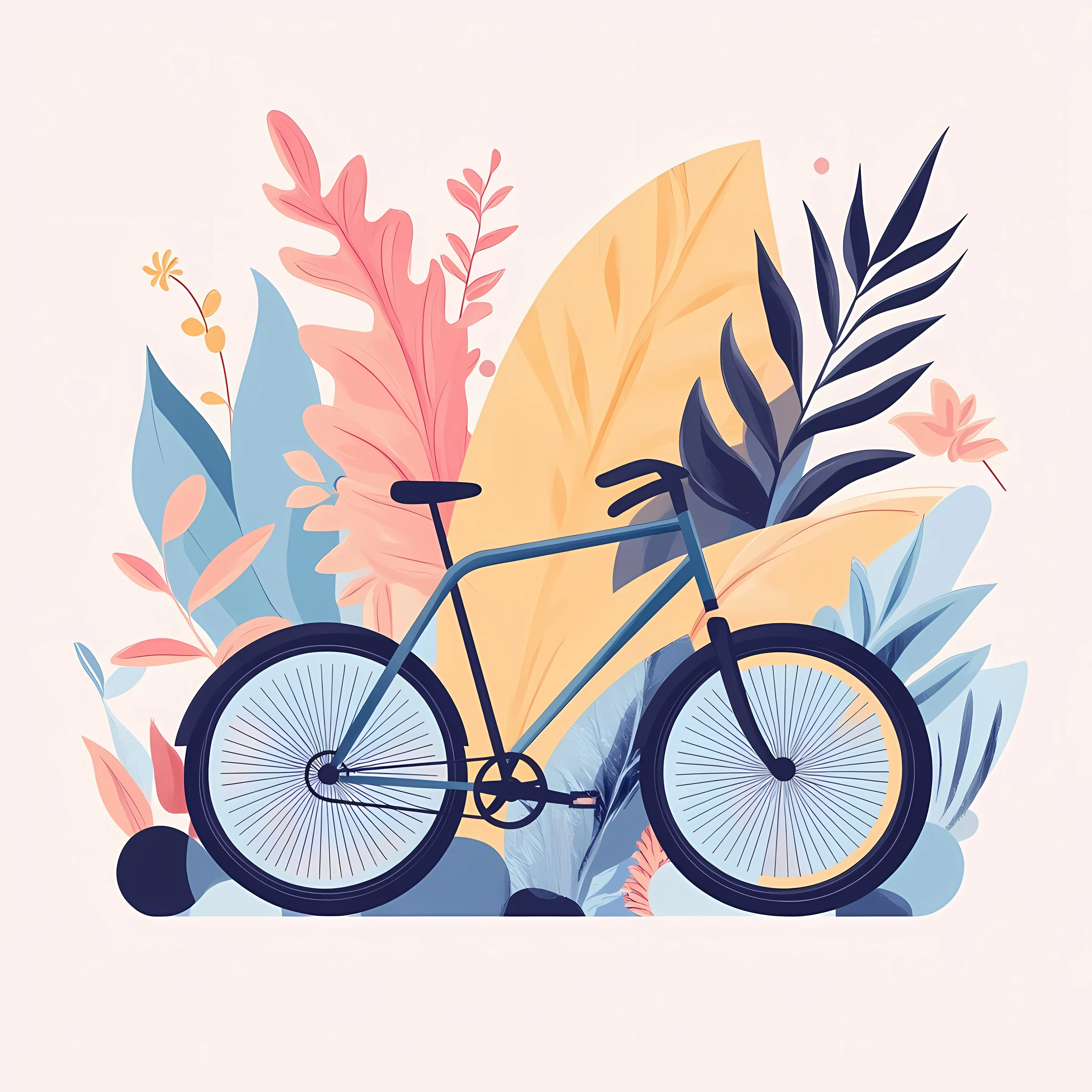 Flat Bicycle Vector Illustration in Frame — free download from Dotvec