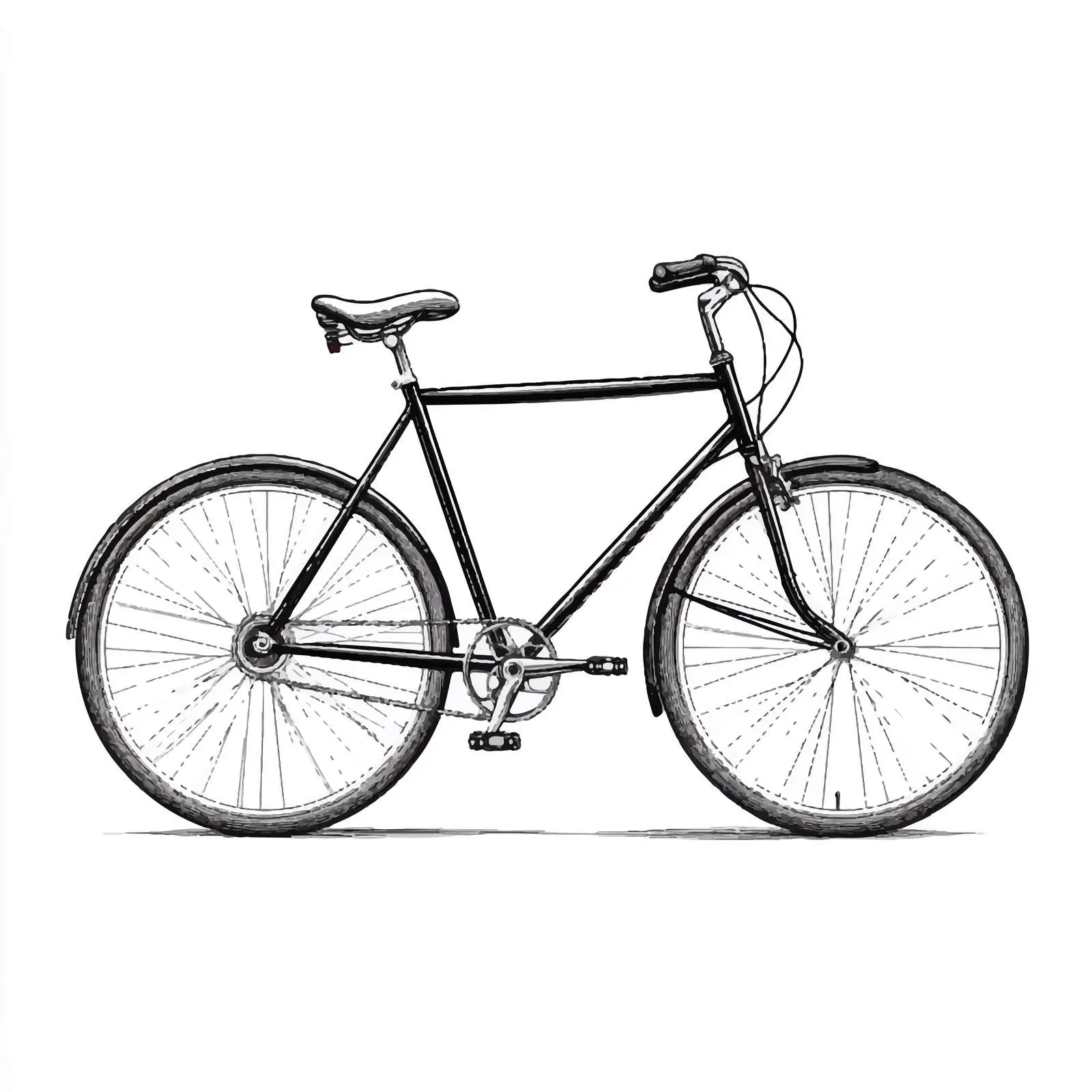 Flat Bicycle Vector Illustration in Frame — free download from Dotvec