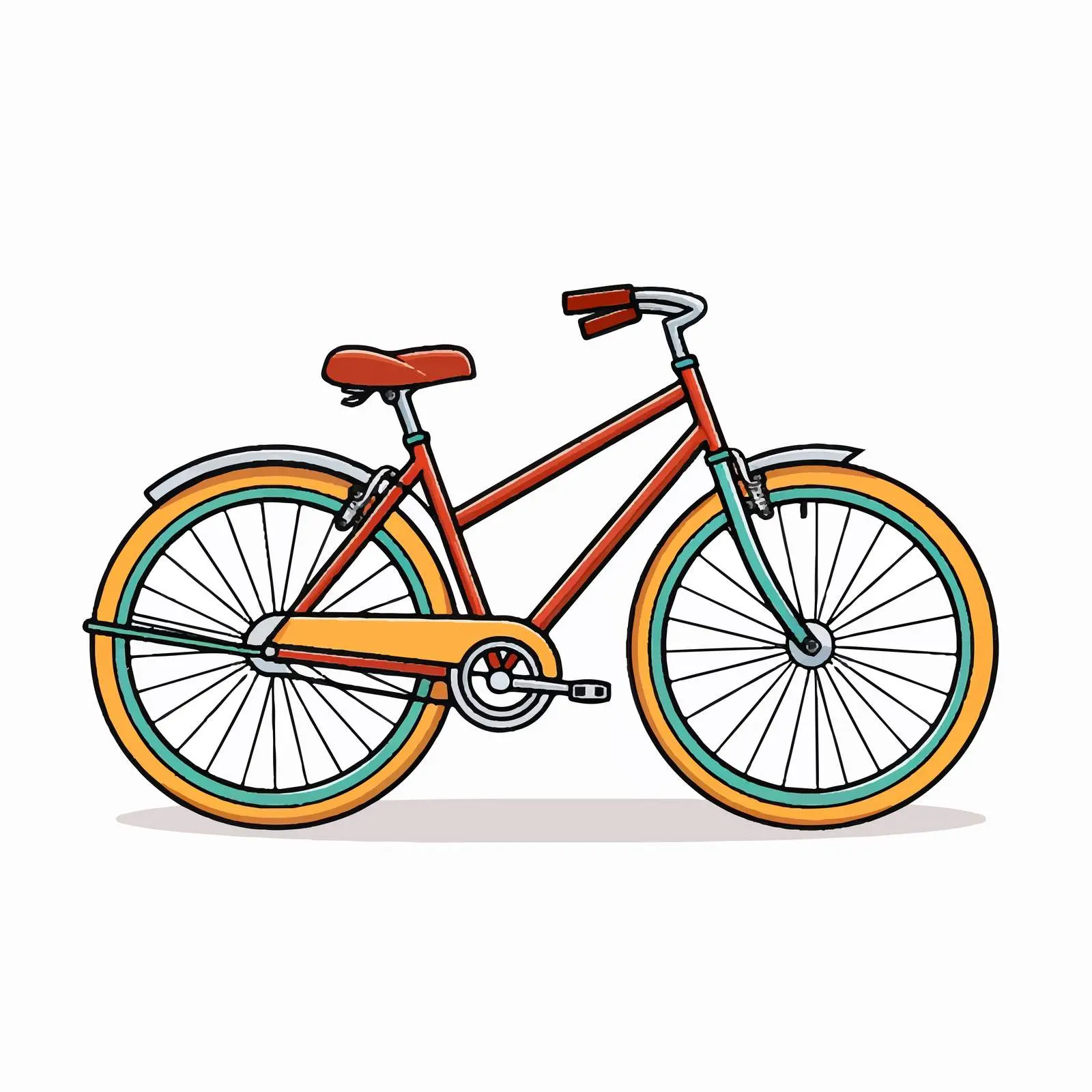 Bicycle Line Vector Illustration on White Background – free outdoor sports image from Dotvec