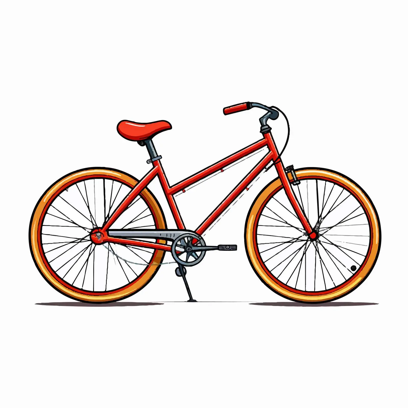 Bicycle Vector Line Illustration on White Background — free download from Dotvec