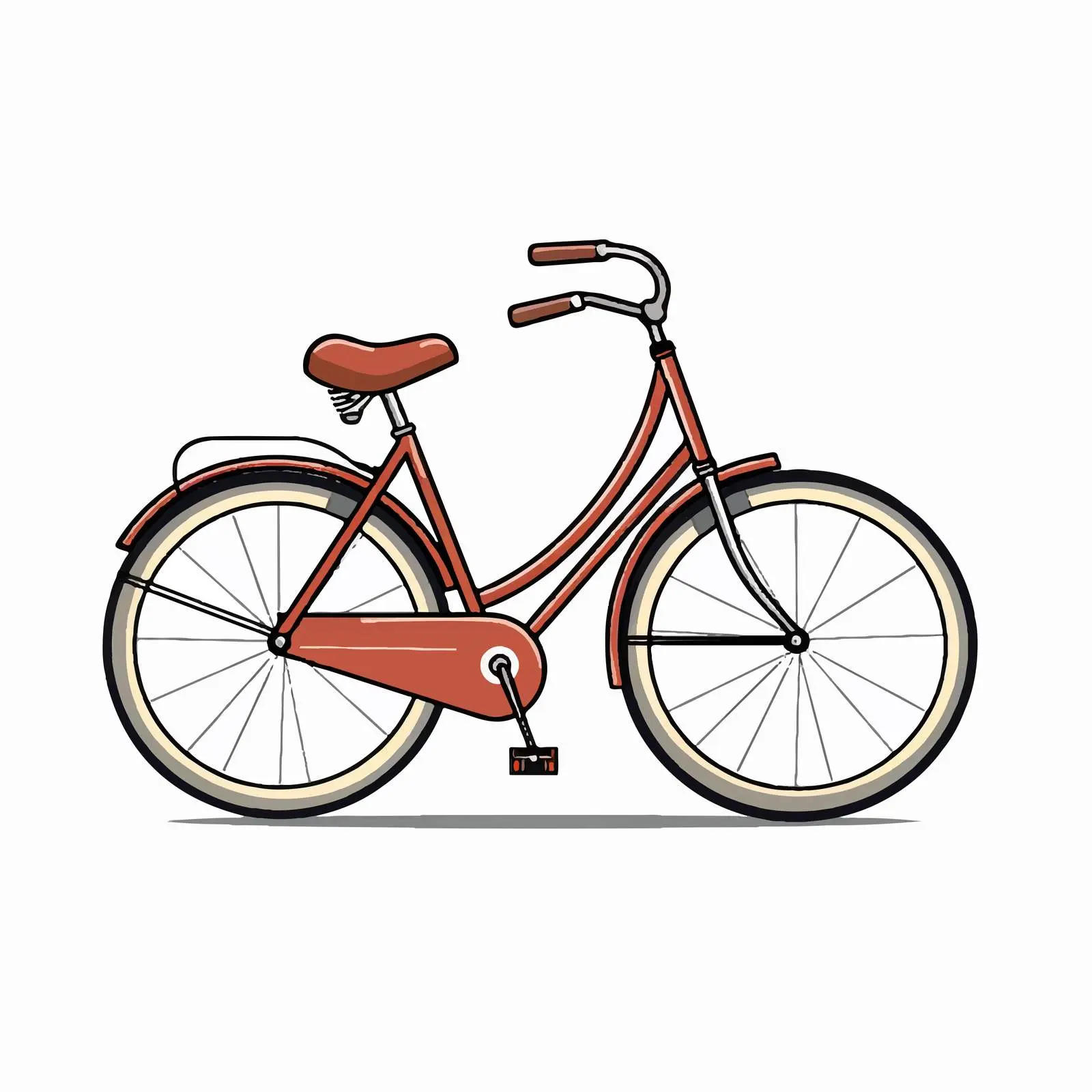 Bicycle Line Vector Illustration on White Background — free download from Dotvec