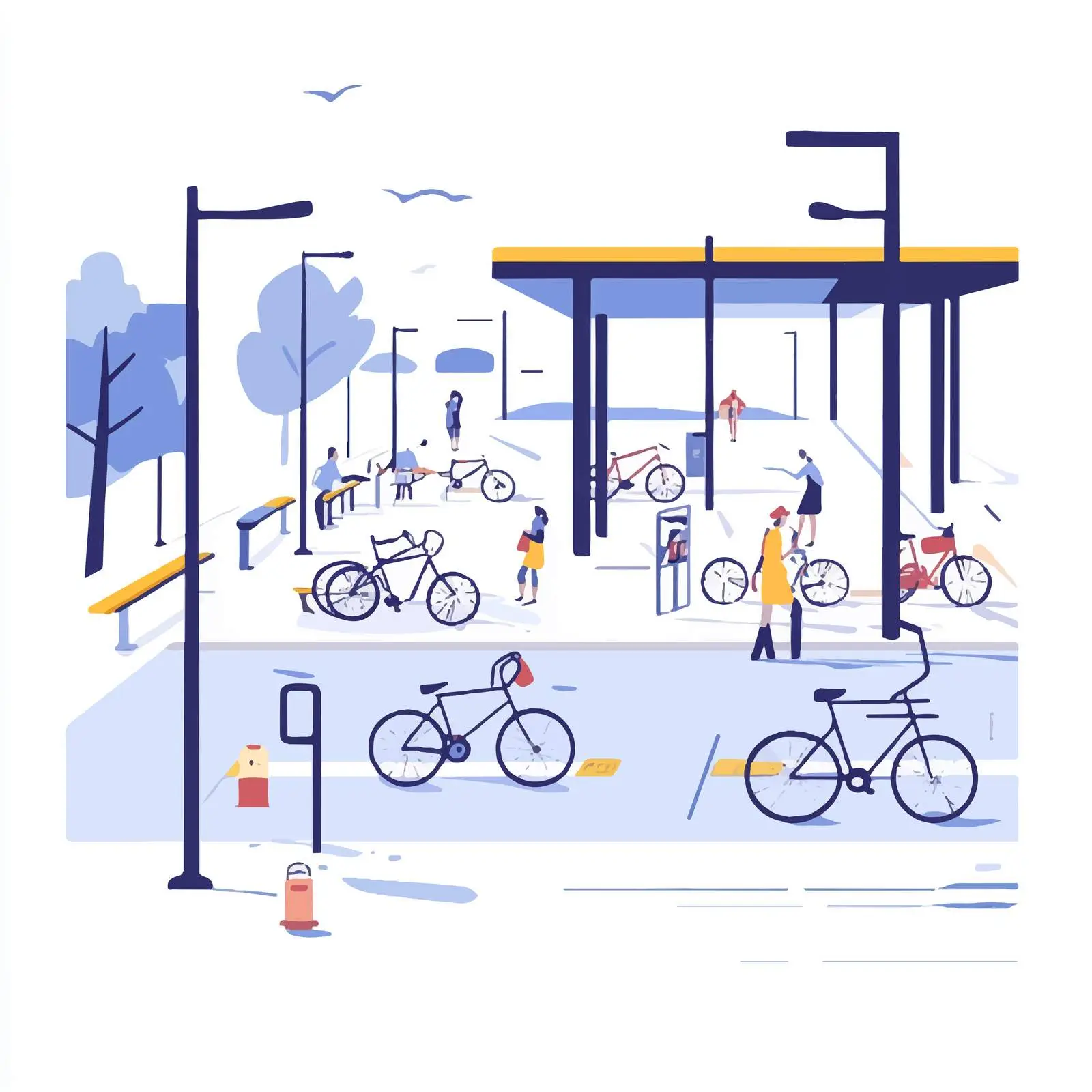 Bicycle Parking Lots in Urban Areas – free active transportation image from Dotvec