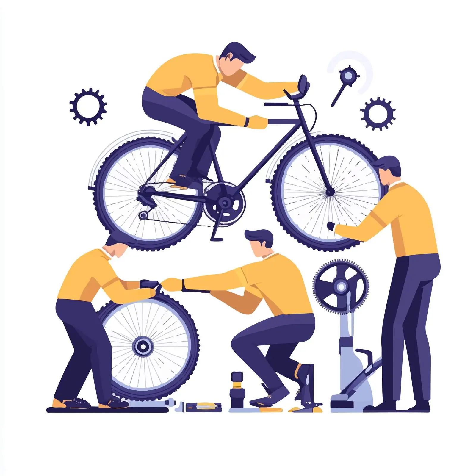 Bike Repair Service Mechanics at Work — free download from Dotvec