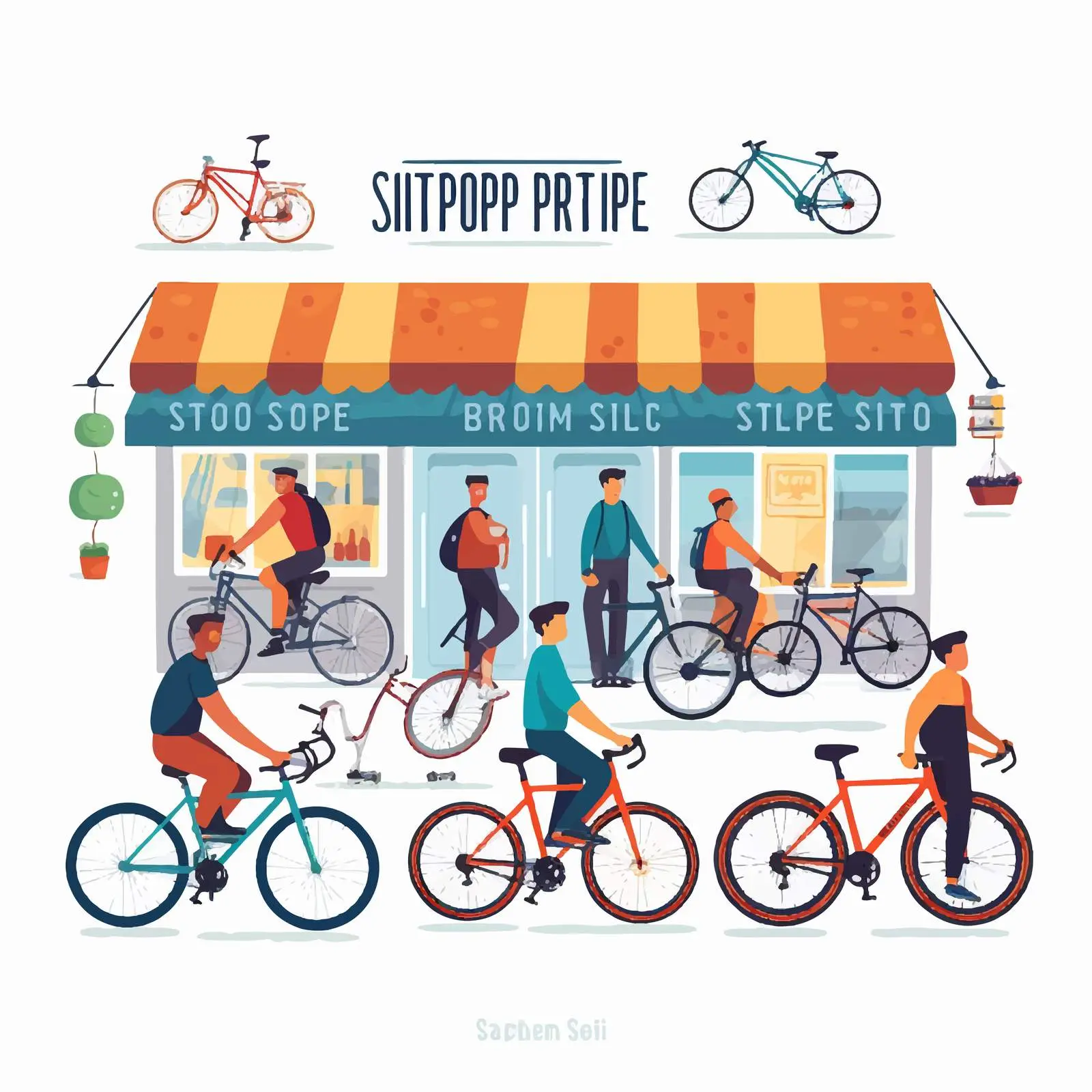Bicycle Shop Vector Poster Illustration – free graphic poster image from Dotvec