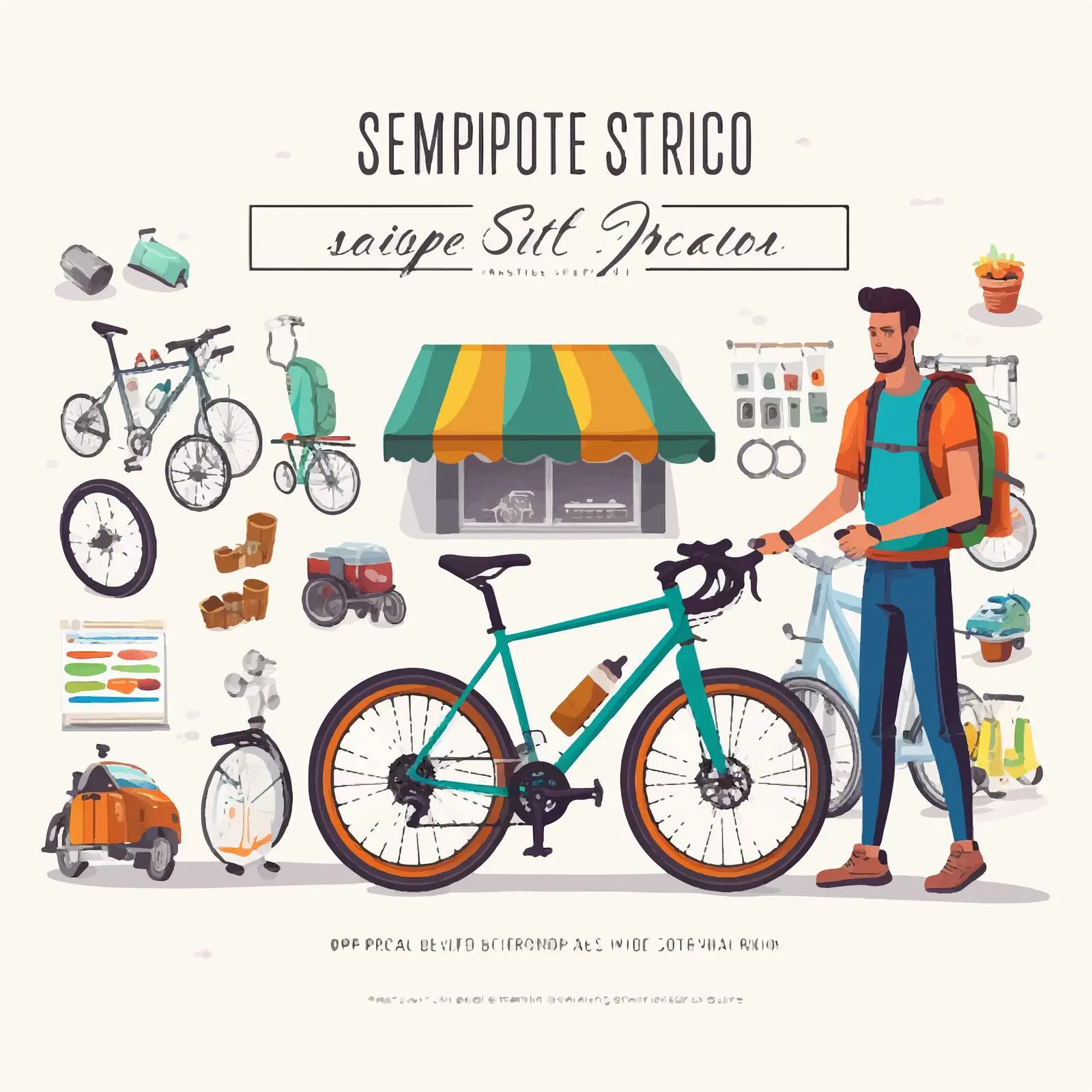 Bicycle Shop Vector Poster Illustration — free download from Dotvec