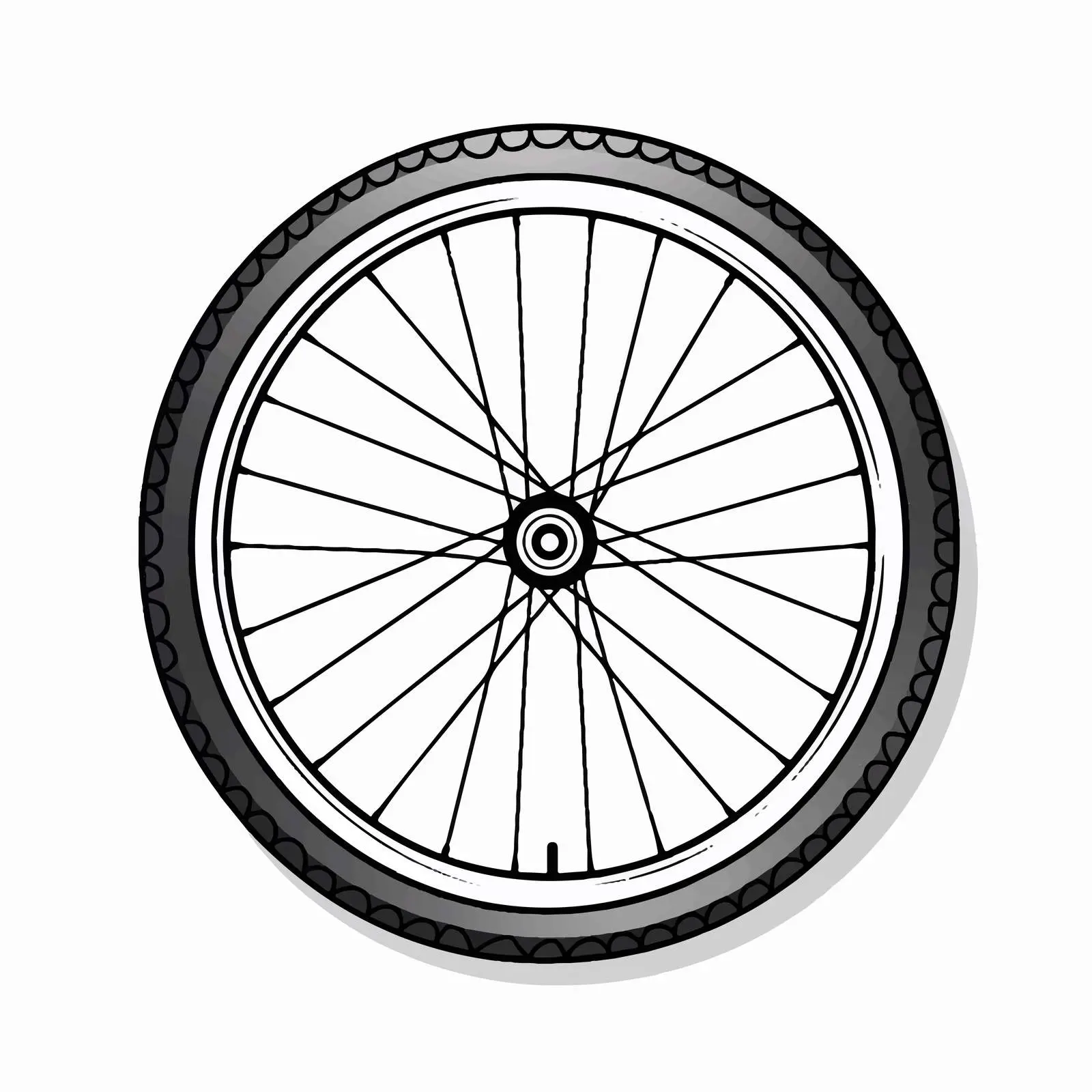 Cartoon Bicycle Wheel Tire Outline Vector Illustration — free download from Dotvec