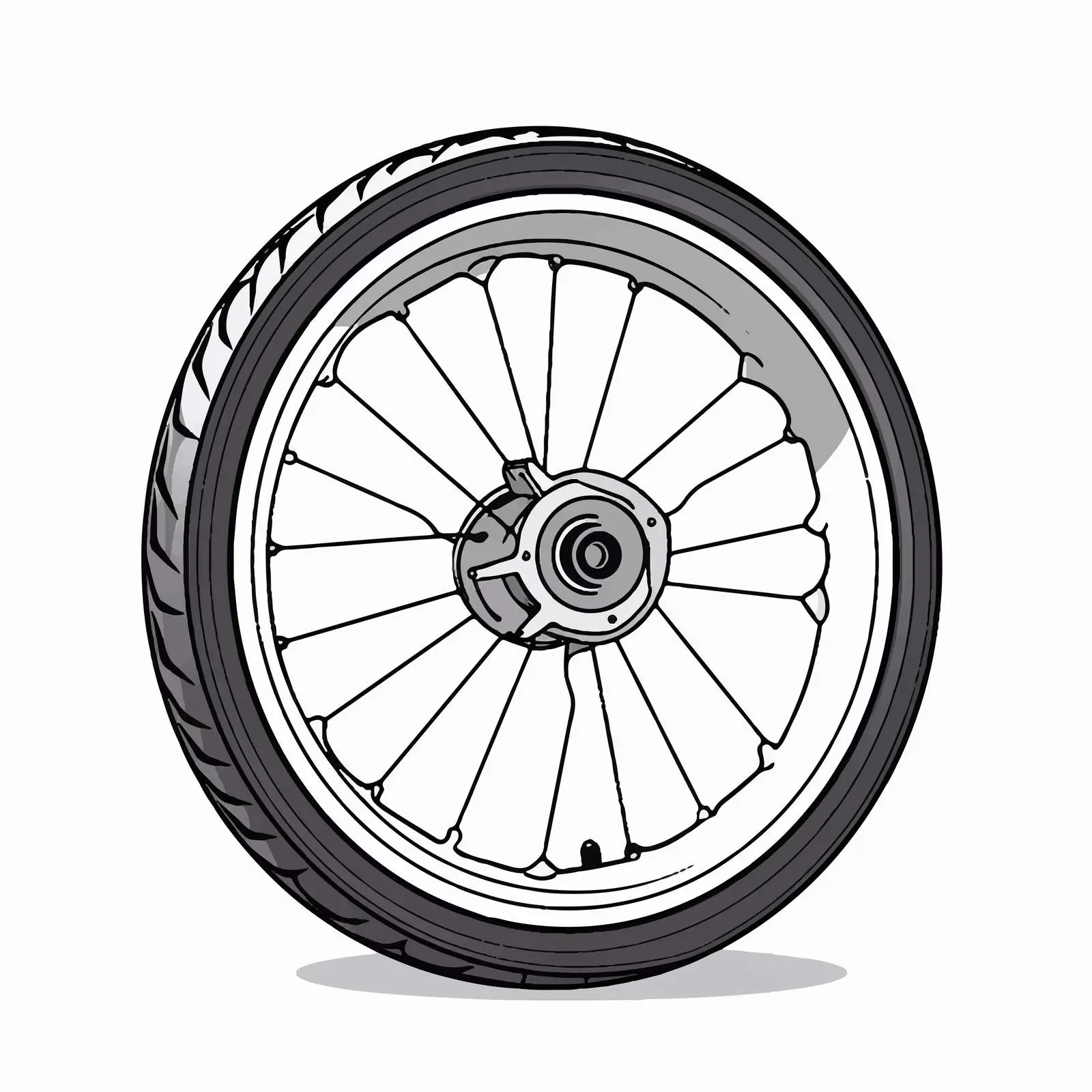 Cartoon Bicycle Wheel Tire Vector Illustration — free download from Dotvec