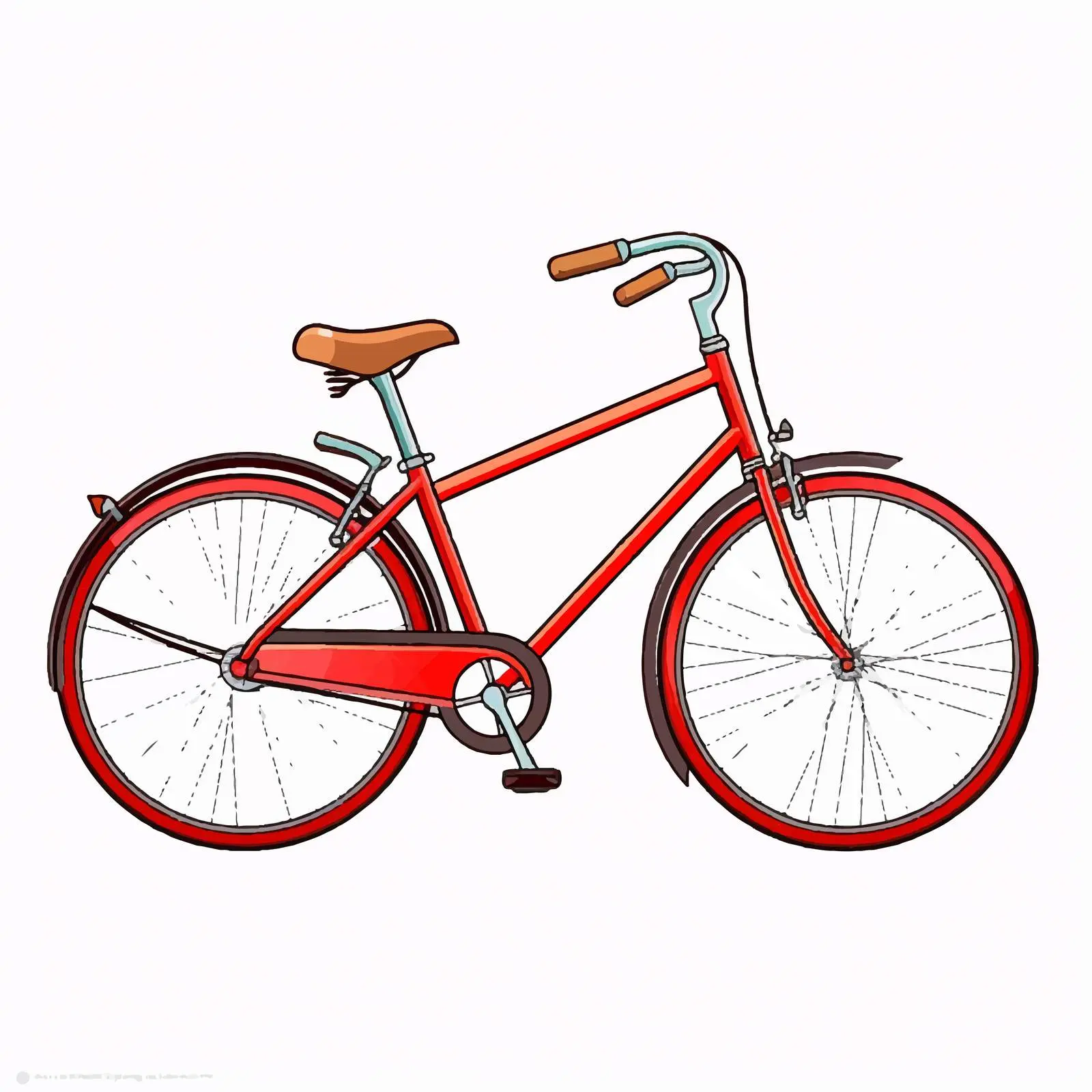 Red Frame Bicycle Illustration Vector Art — free download from Dotvec