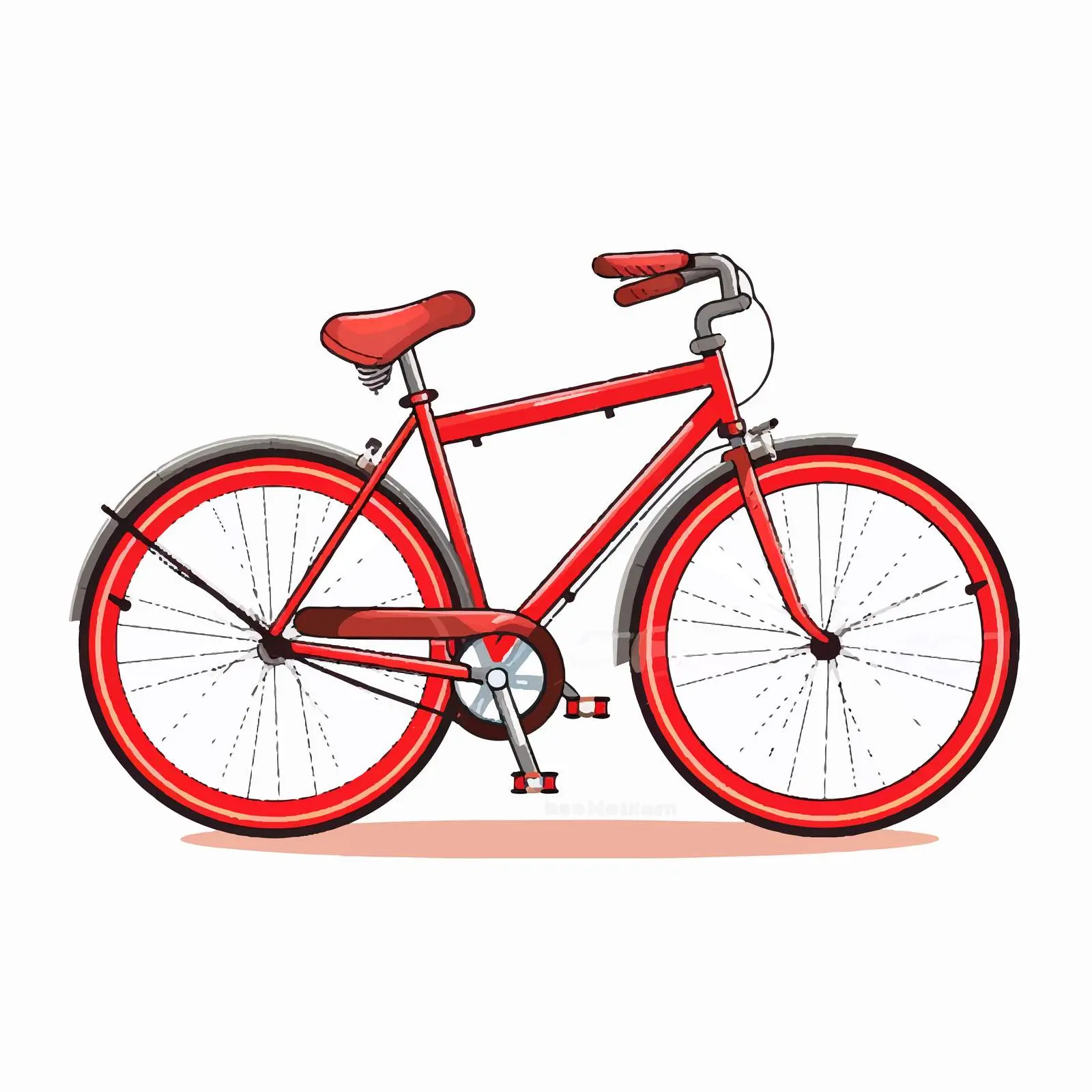 Red Frame Bicycle Cartoon Vector Illustration — free download from Dotvec