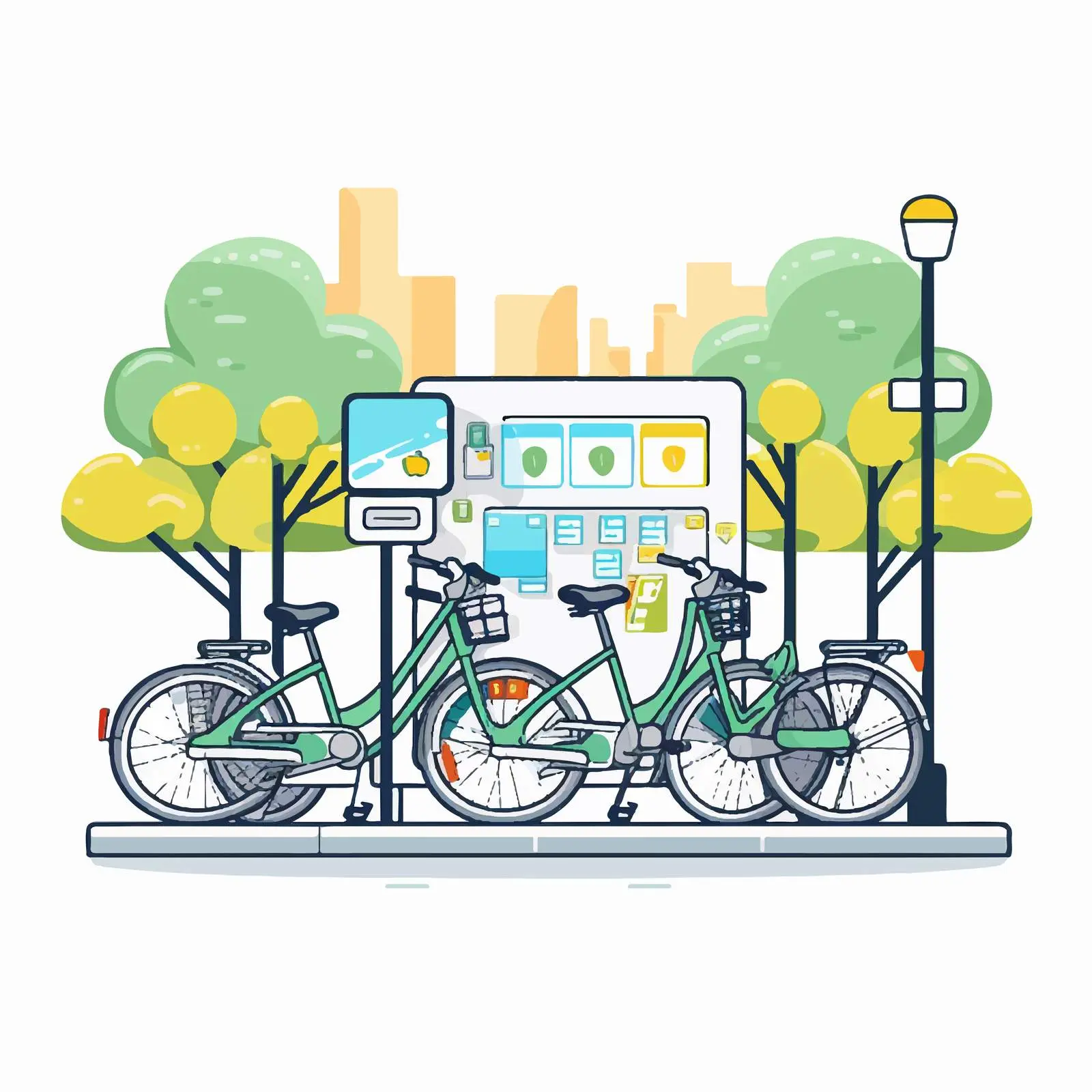 Bicycles for Rent at Docking Stations – free dock image from Dotvec