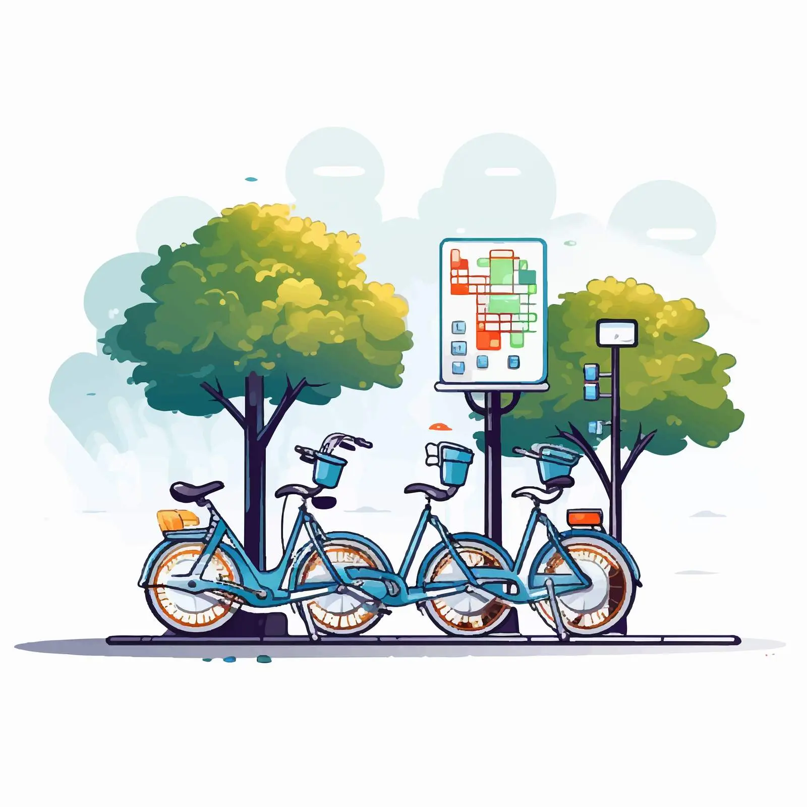 Bicycles for Rent at Docking Stations — free download from Dotvec