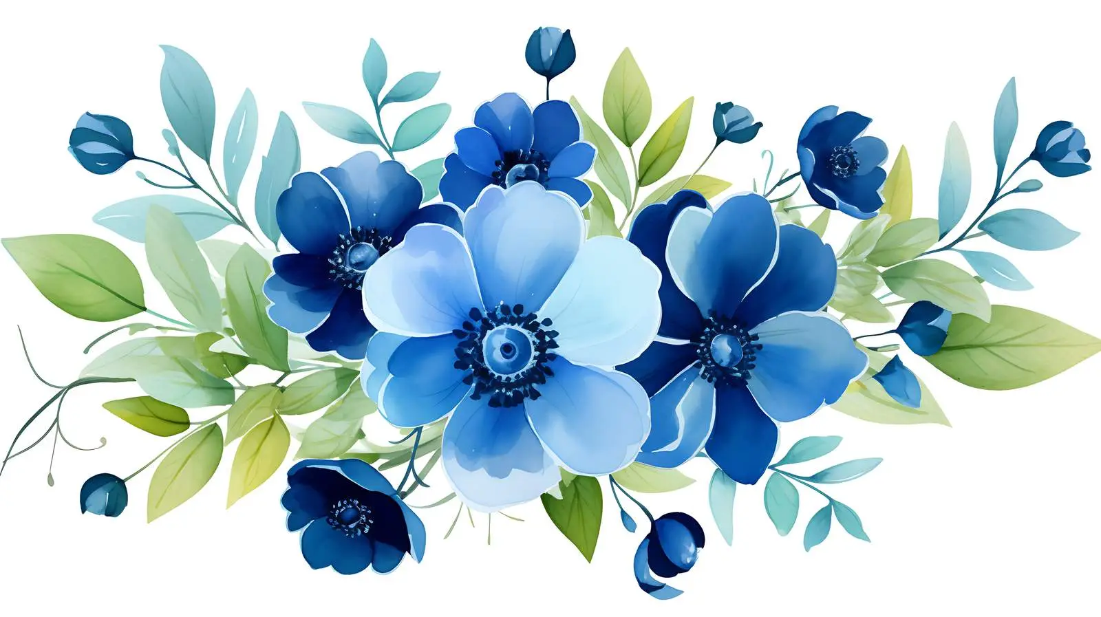 Blue Floral Bouquet with Berries — free download from Dotvec