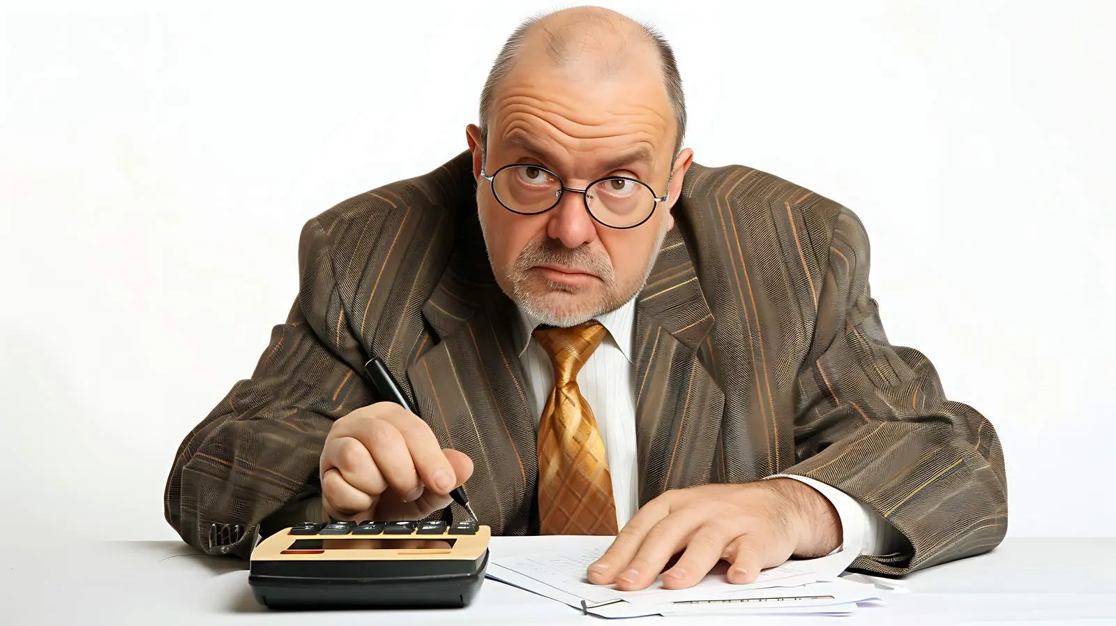 Business Executive Using Calculator for Financial Analysis – free account image from Dotvec