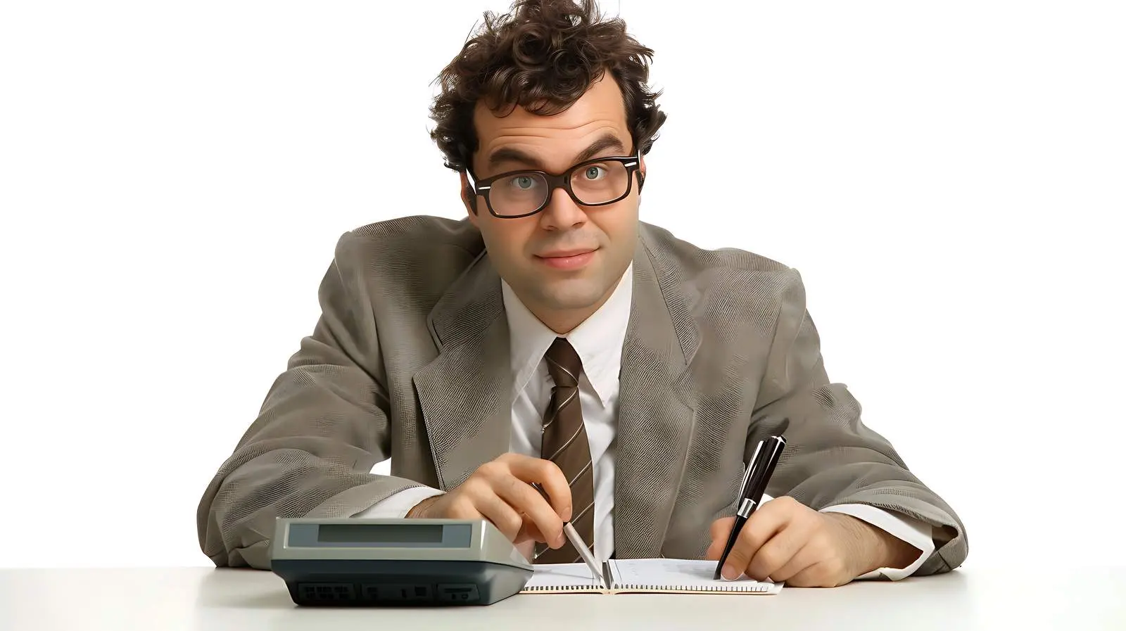 Businessman Using Calculator for Financial Calculations – free account image from Dotvec