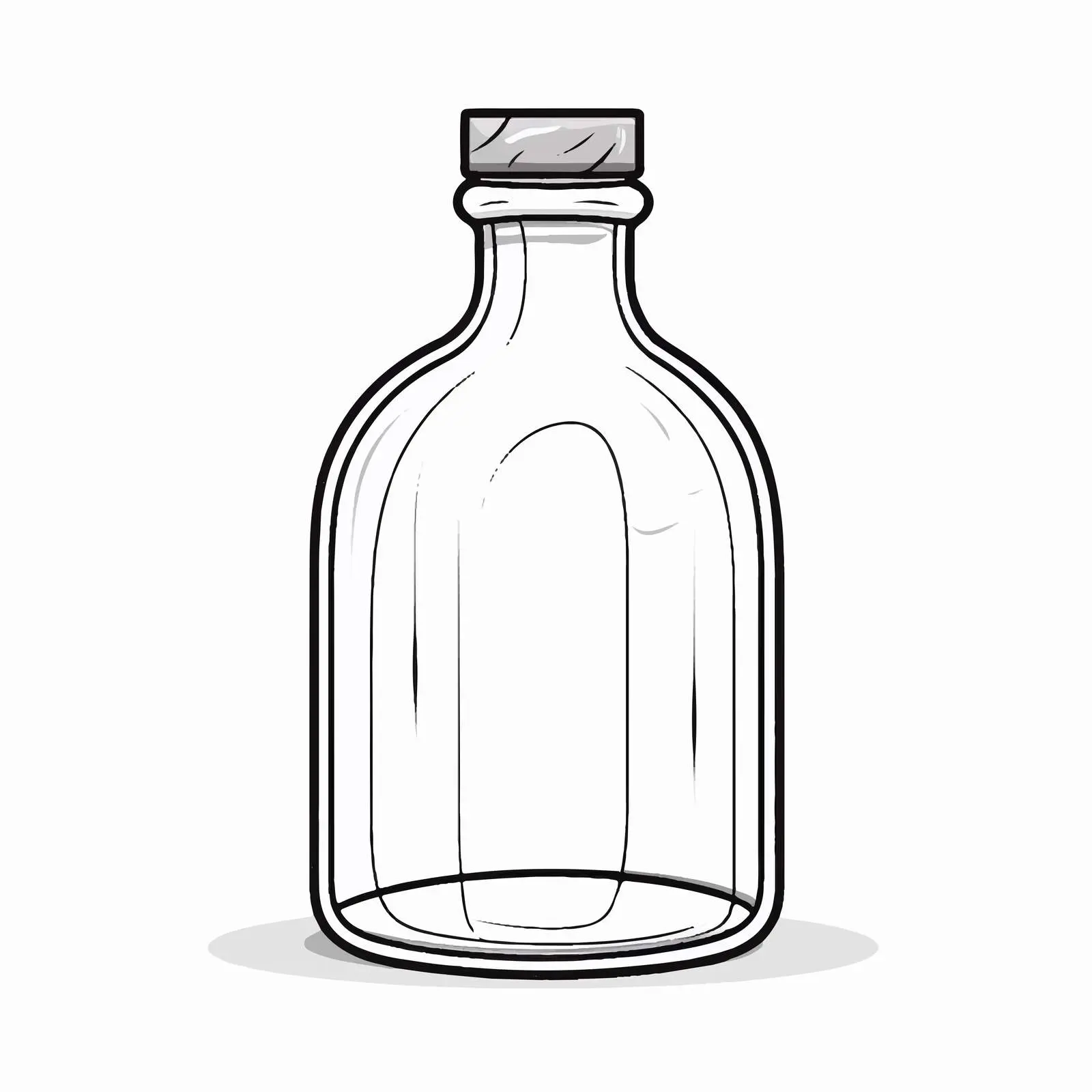 Cartoon Big Bottle Outline Vector Illustration — free download from Dotvec