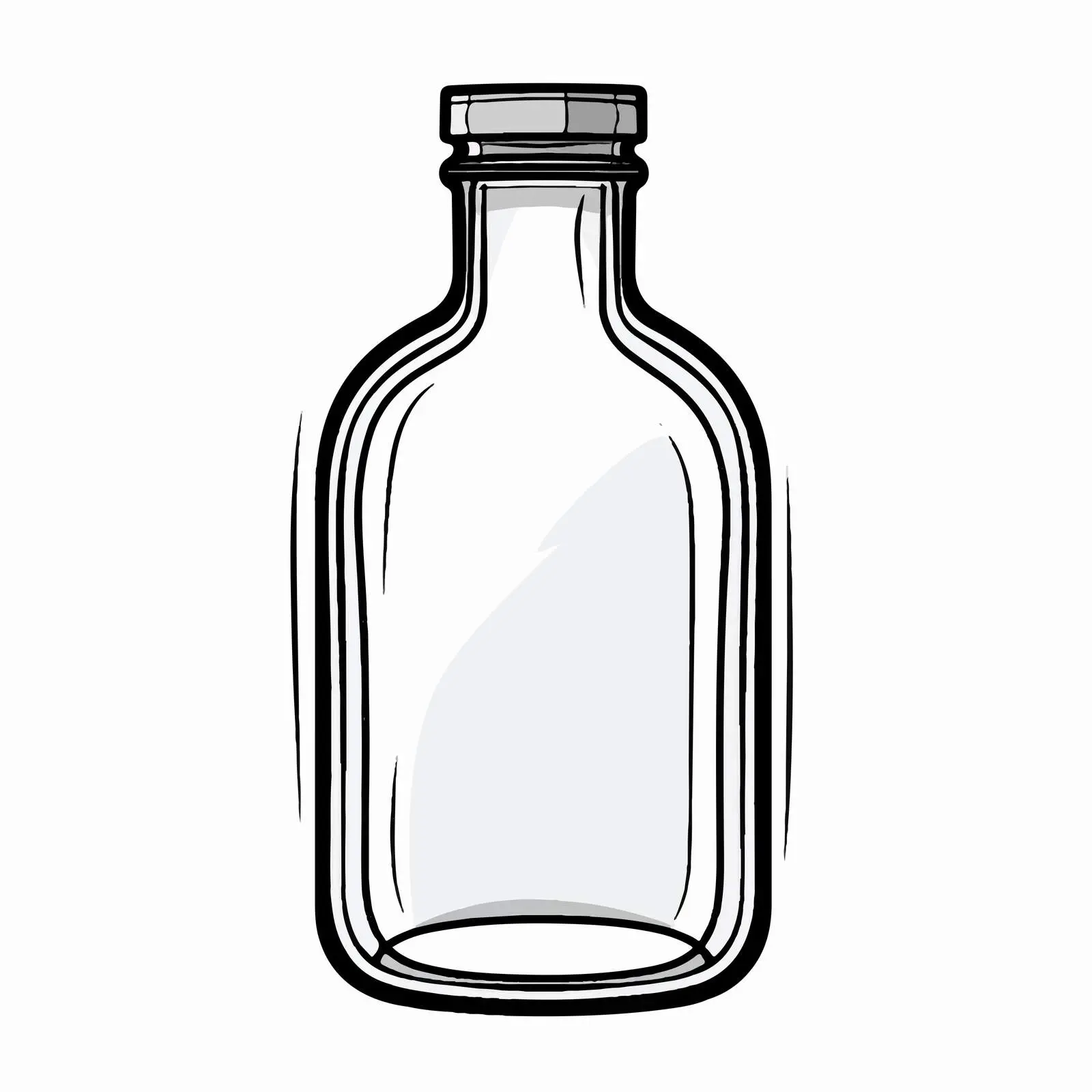 Cartoon Big Bottle Outline Vector Illustration – free container illustration image from Dotvec