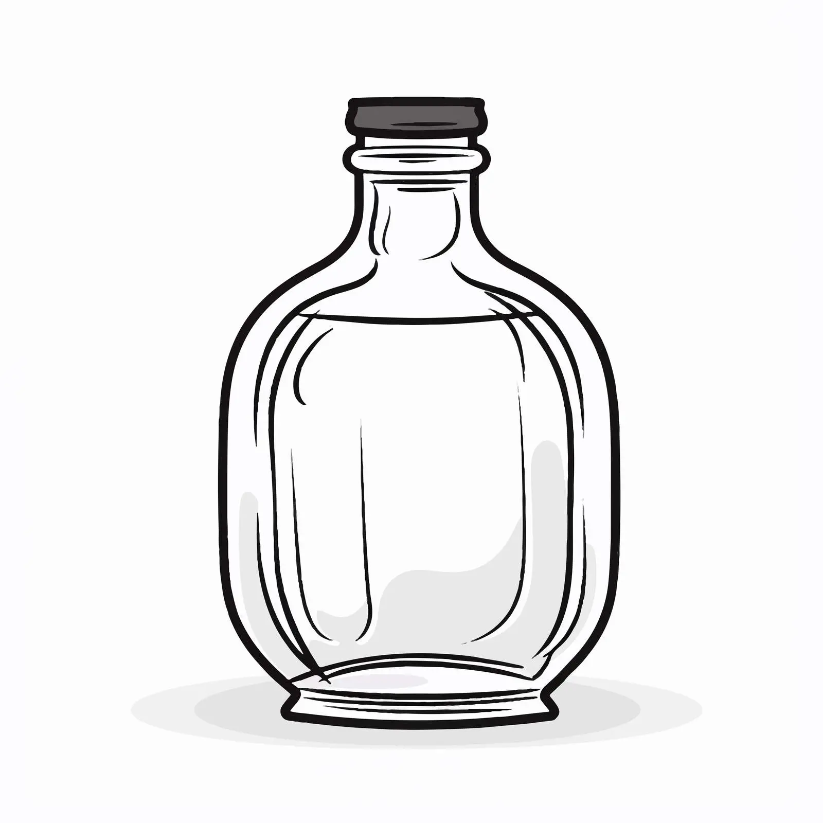 Cartoon Big Bottle Outline Vector Illustration – free beverage container image from Dotvec